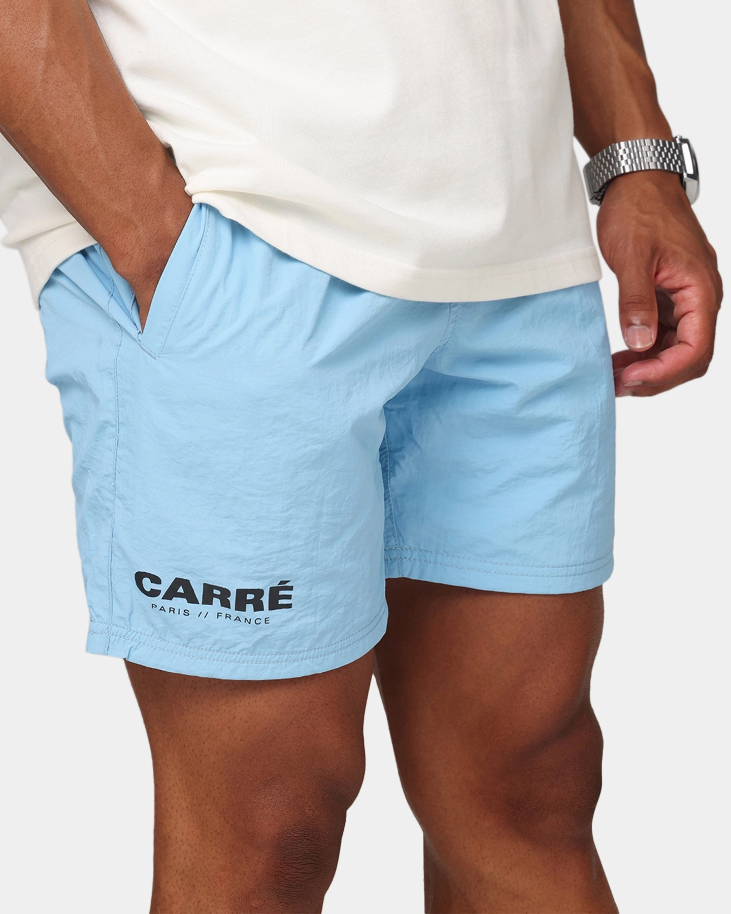 Carre Motion Beach Shorts Light Blue Trendy Style
