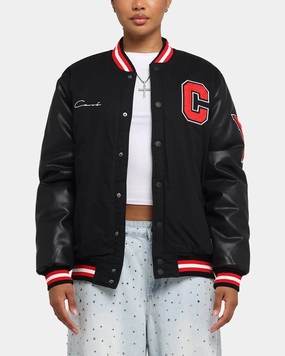 Windproof Construction Carre MVP Varsity Jacket Black/Red
