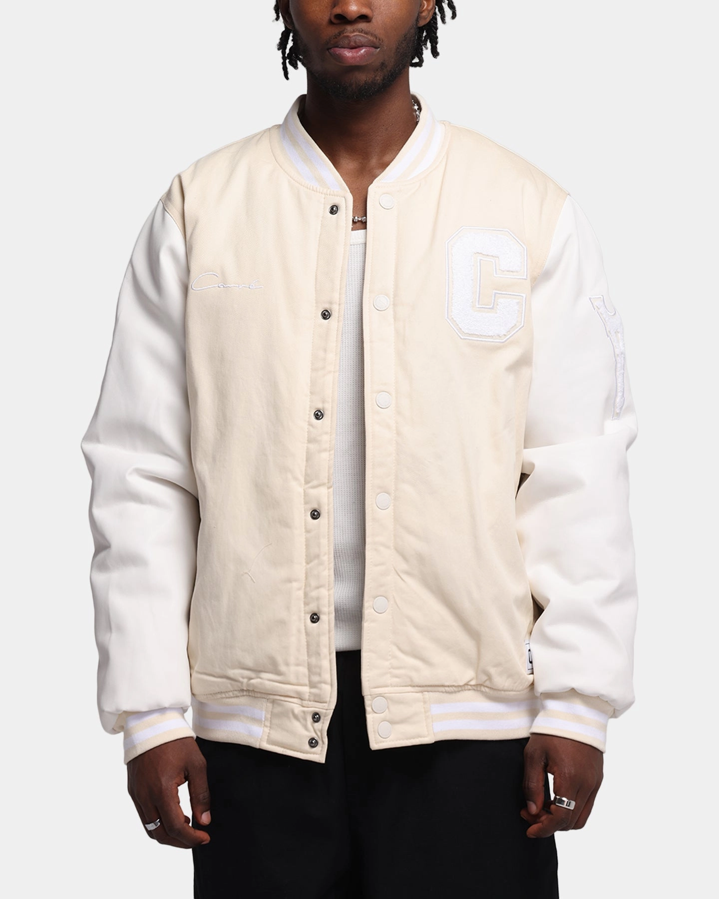 Carre MVP Varsity Jacket Cream/White motorcyclist Thank