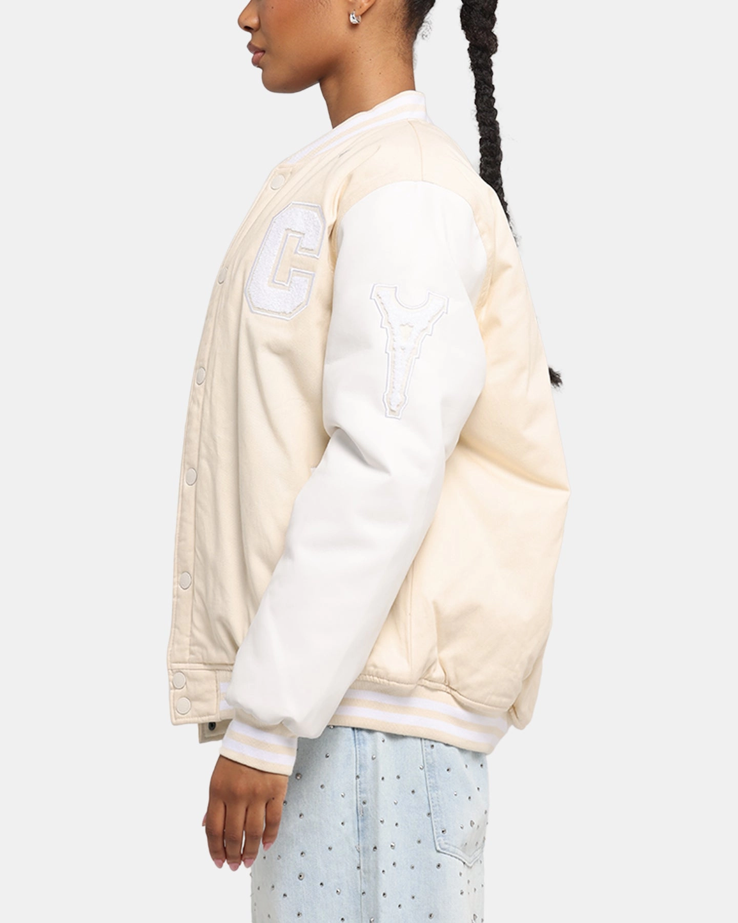 Carre MVP Varsity Jacket Cream/White Party use Investment