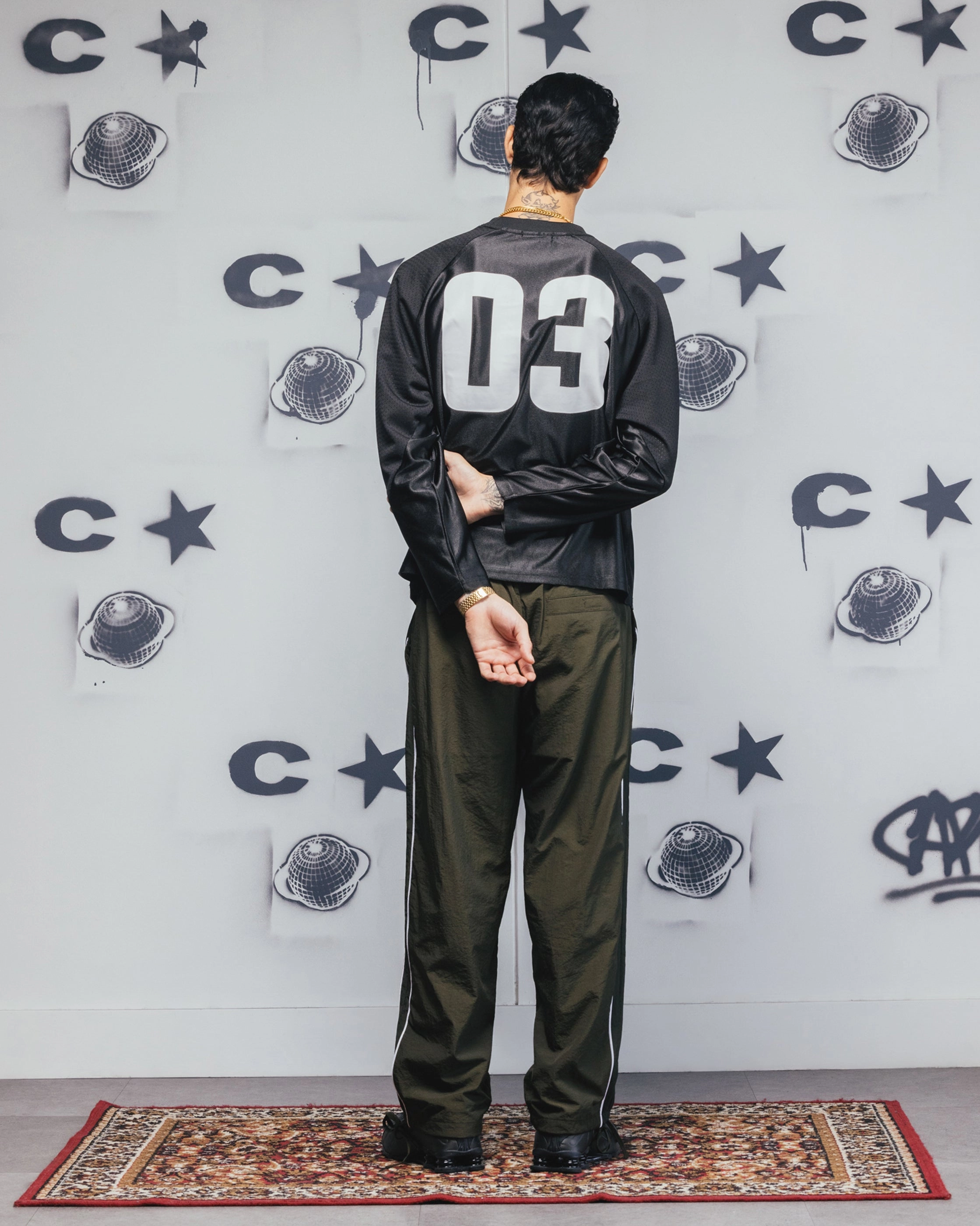 Carre Nebula Long Sleeve T-Shirt Black StretchFabric