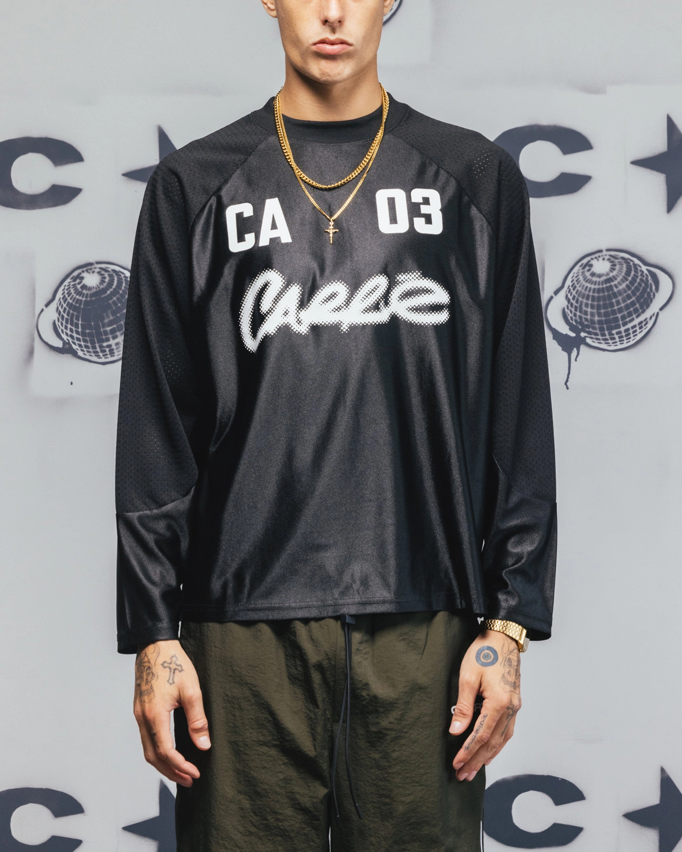 Short Sleeve Carre Nebula Long Sleeve T-Shirt Black