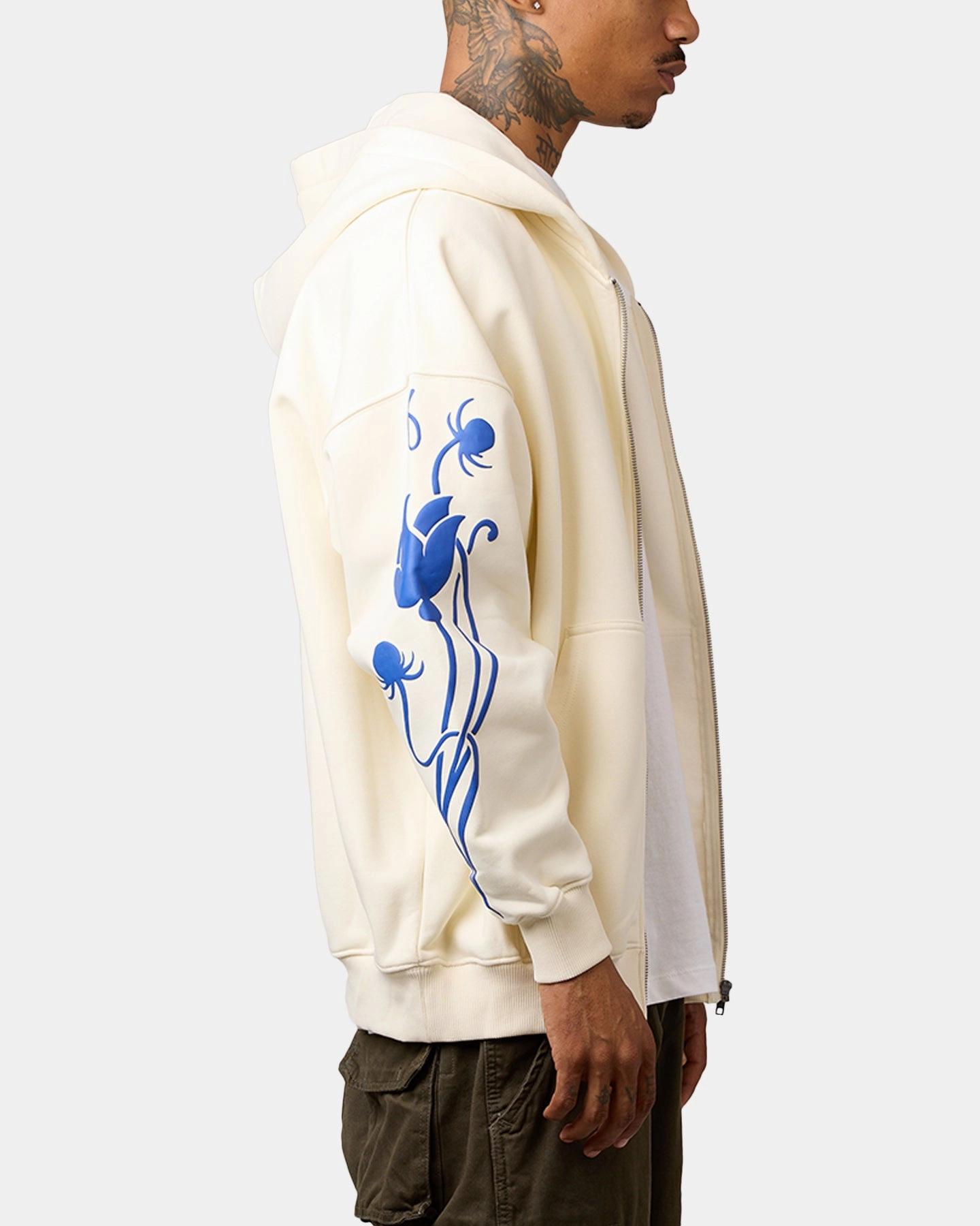 Taped Zippers Carre Nouveau Full Zip Hoodie Off White