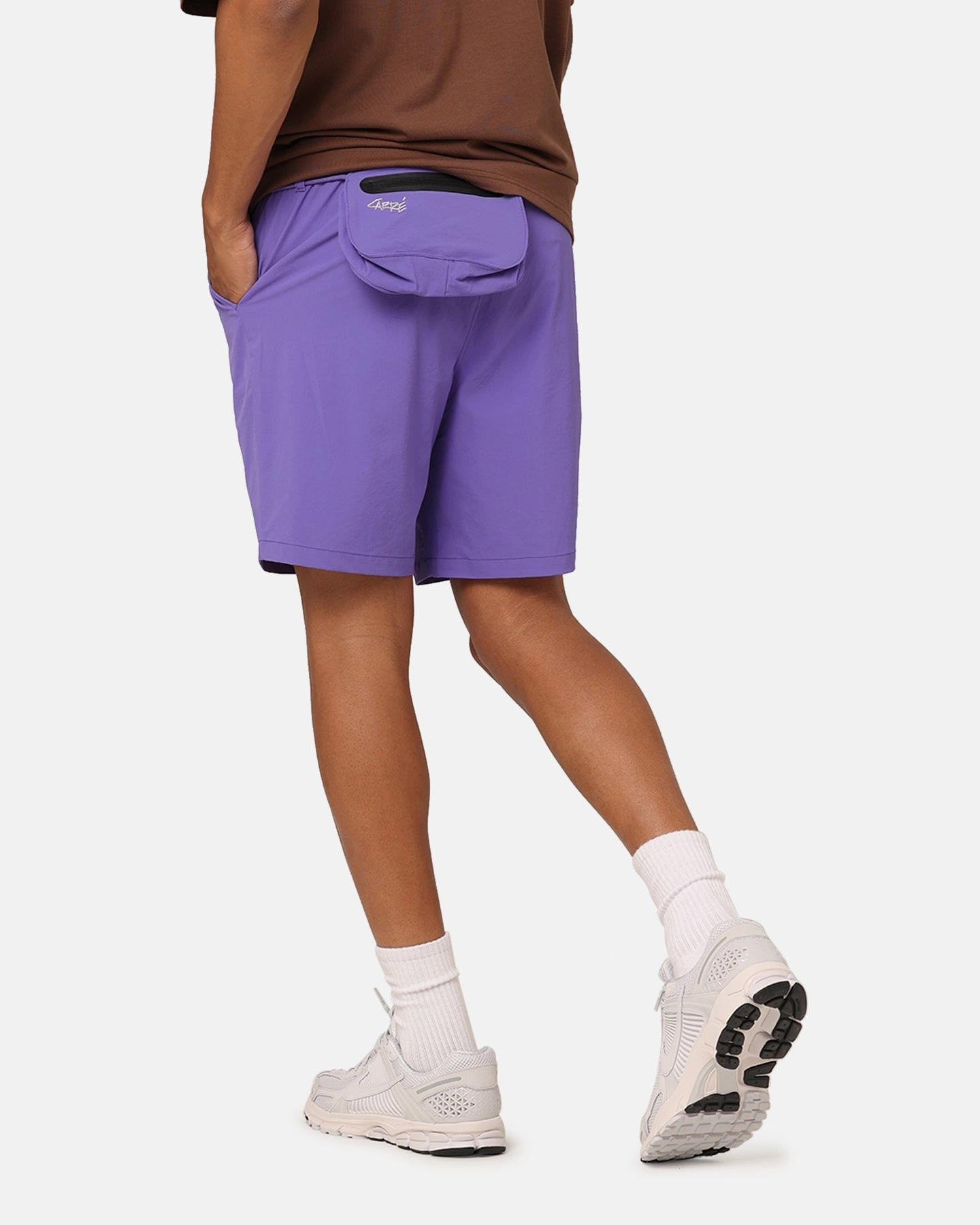 Belt loops Reinforced Hems Carre Pace Nylon Shorts Purple