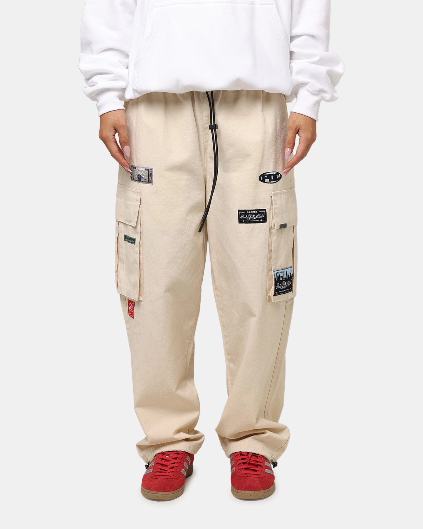 Quick Motion Carre Patchwork Cargo Jogger Cream