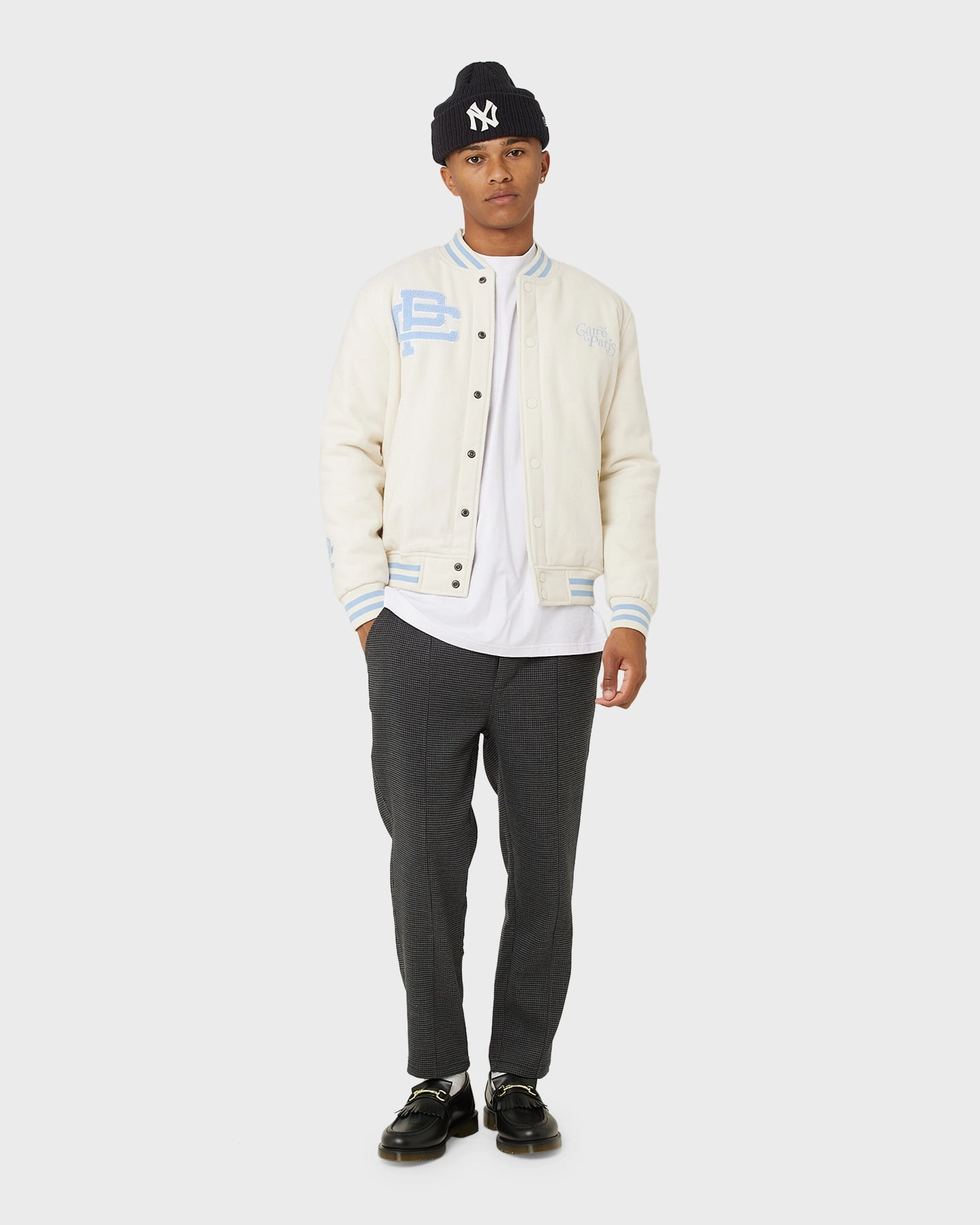 Carre Peace Varsity Jacket Off White/Blue Save