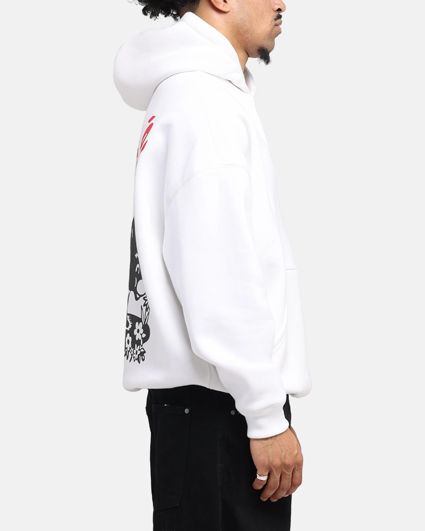Carre Pepe Hoodie White Waffle Knit Texture