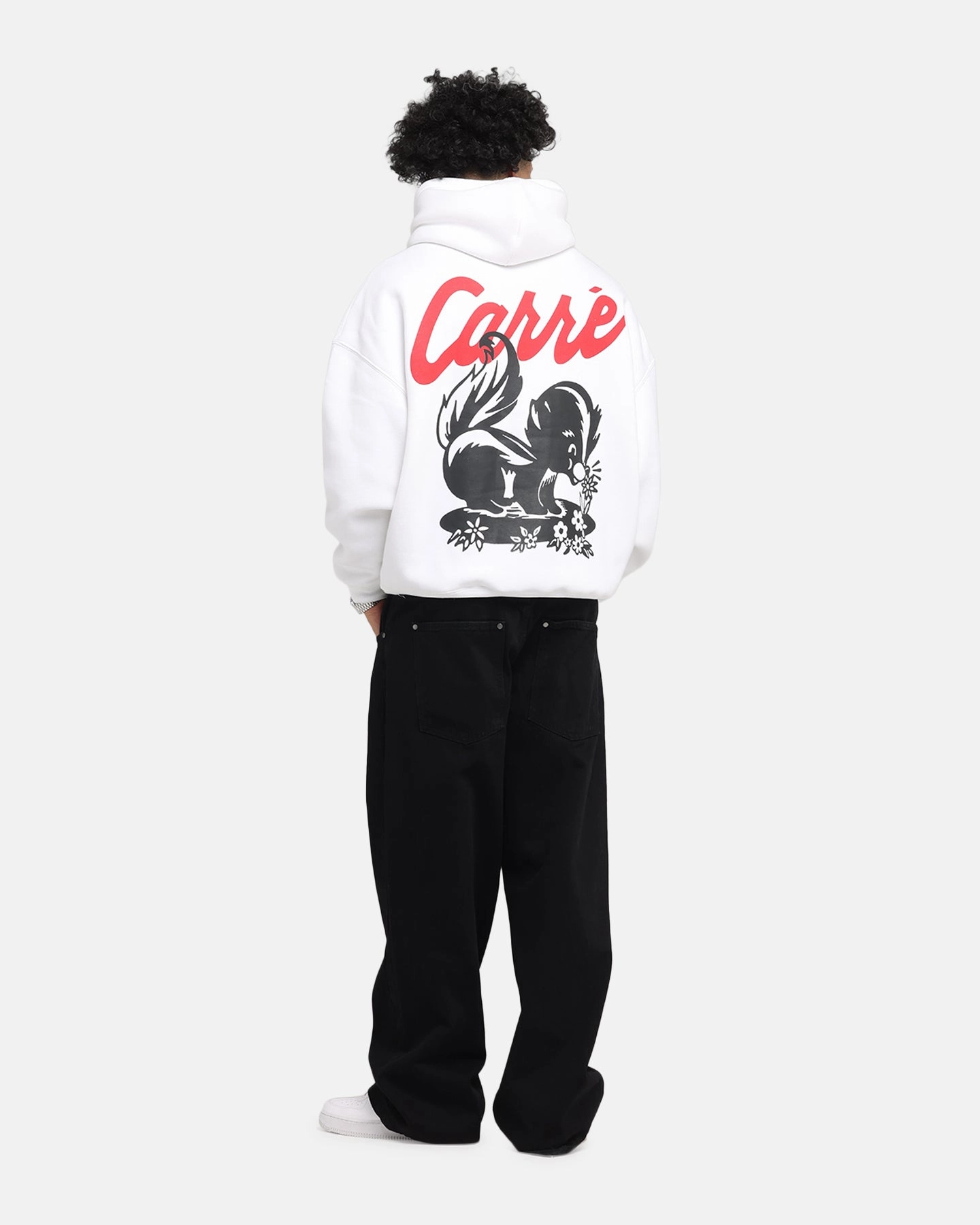 Carre Pepe Hoodie White High Stretch Elastic Recycled Material