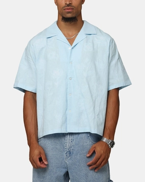 Carre Posy Button Up Shirt Light Blue/White Cultural Inspired