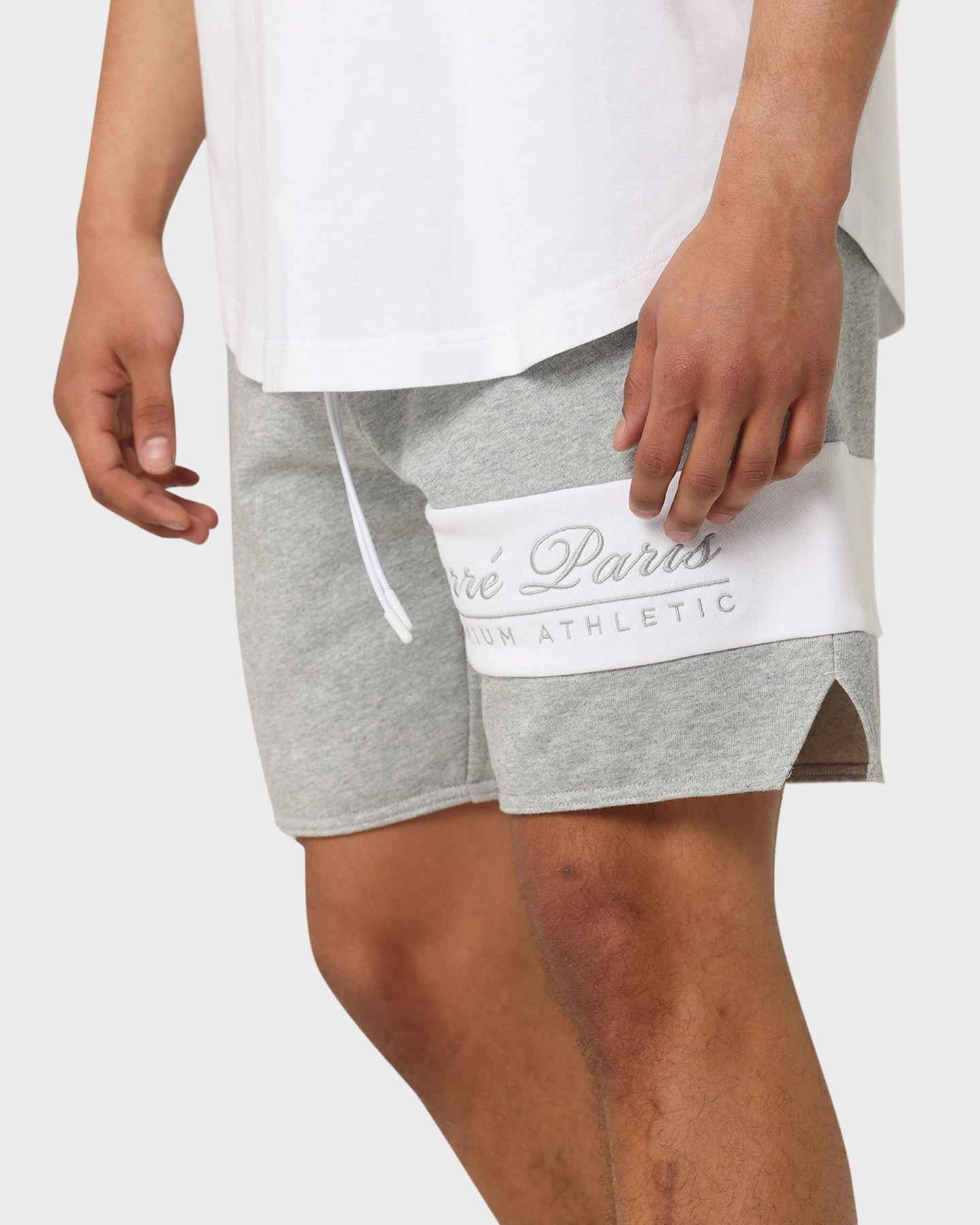 Carre Premium Athletic Sweat Shorts Grey Marle Breathable Mesh Panels