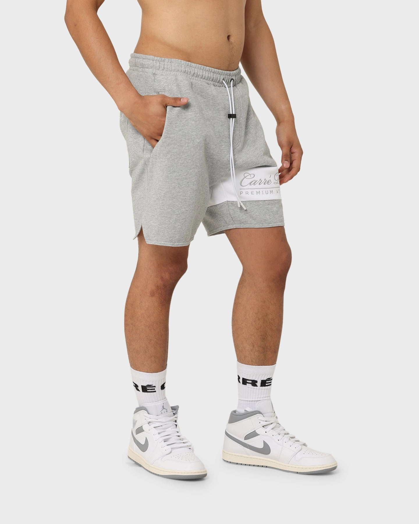 Carre Premium Athletic Sweat Shorts Grey Marle Fit Design