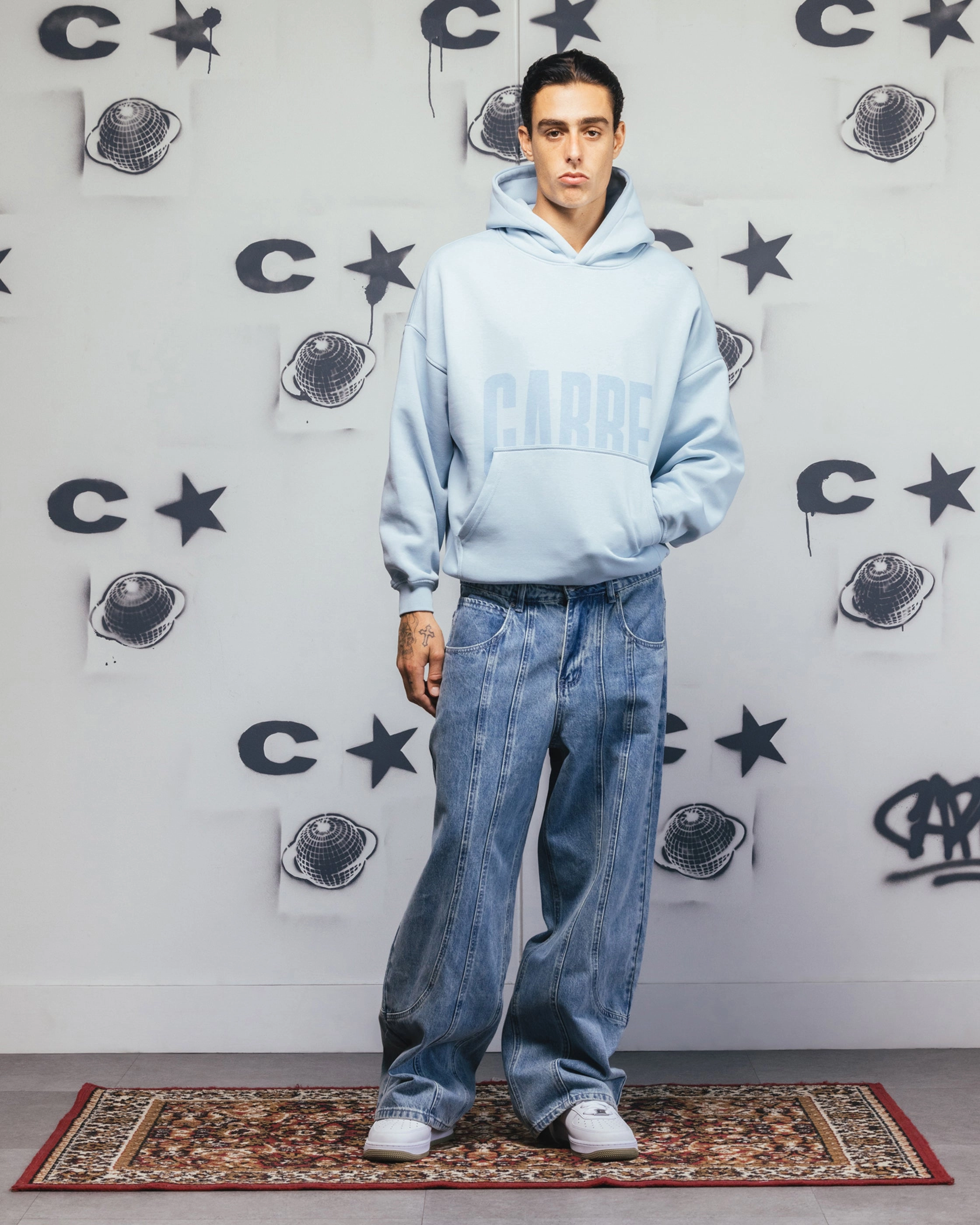 Carre Premium Essentials Hoodie Baby Blue City Edge