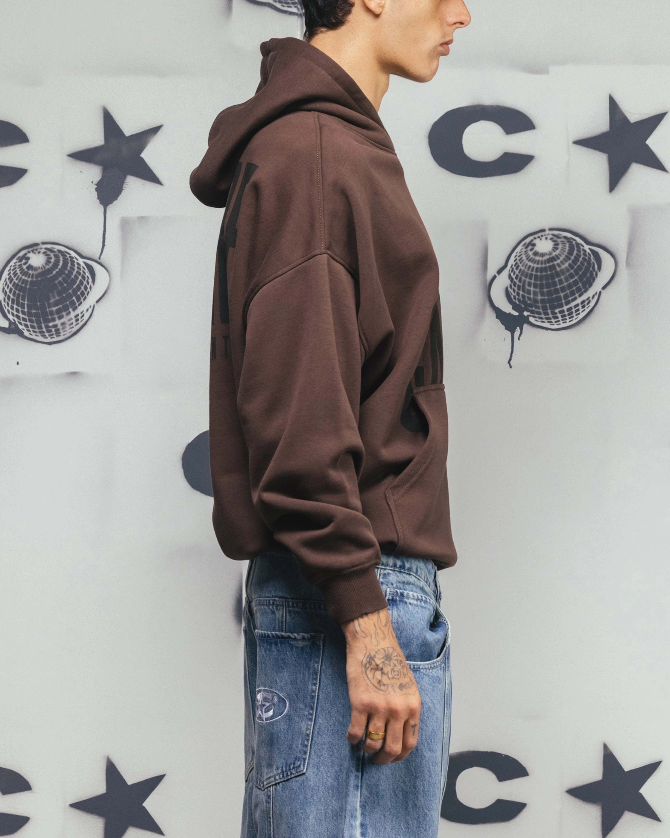 Street Scene Carre Premium Essentials Hoodie Chocolate