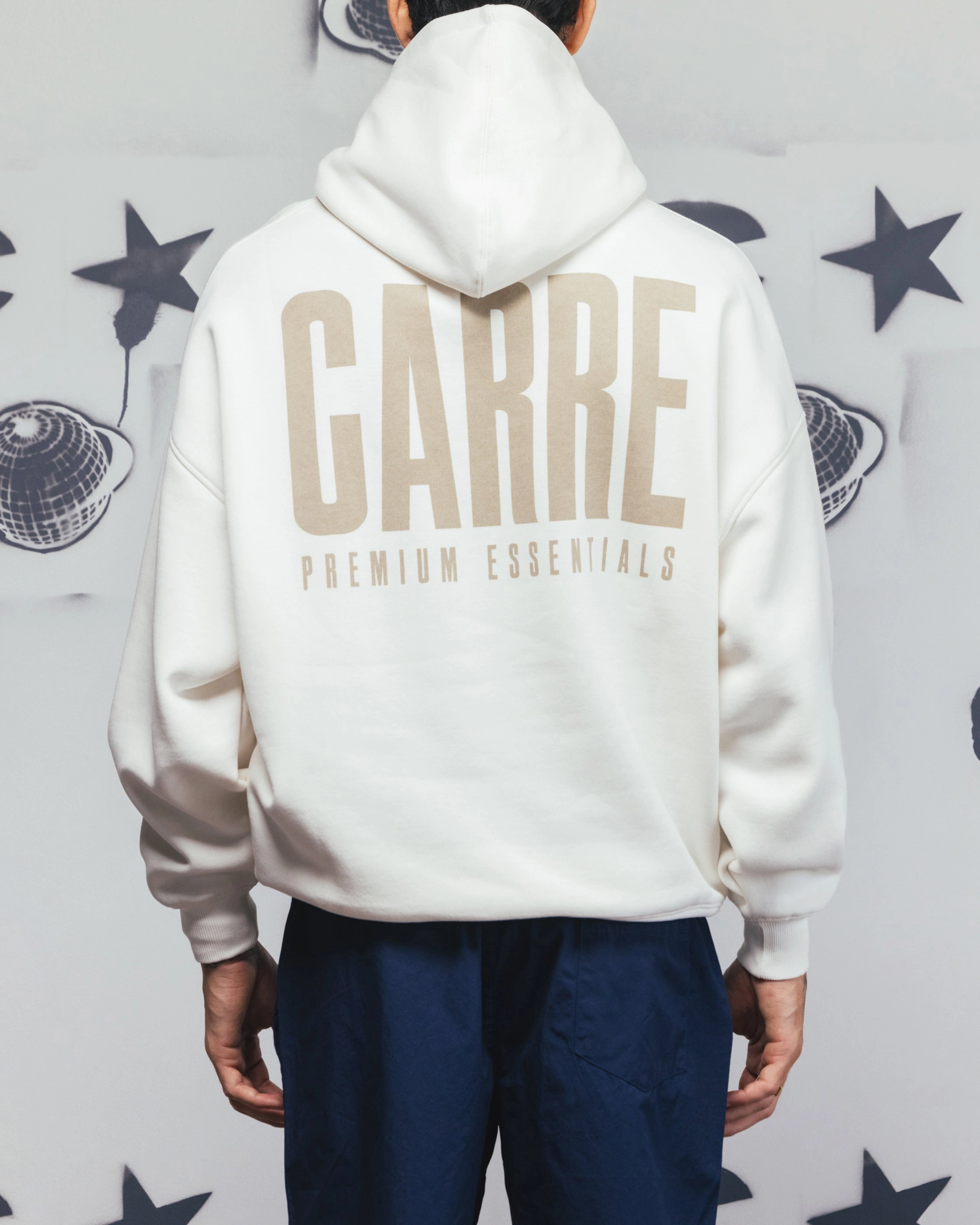 Carre Premium Essentials Hoodie Cream Lounge Comfort Street Look