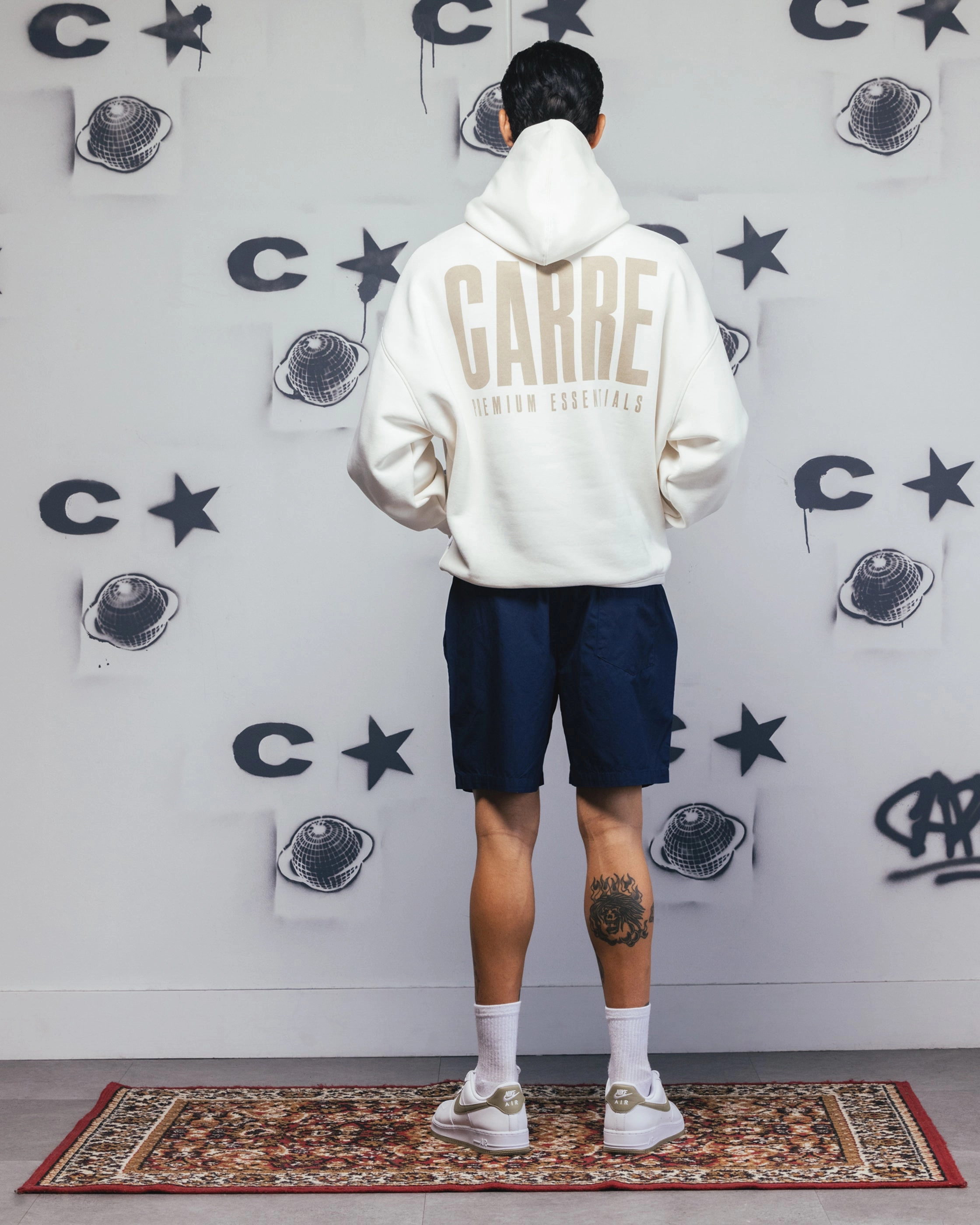 Cozy Vibe Carre Premium Essentials Hoodie Cream