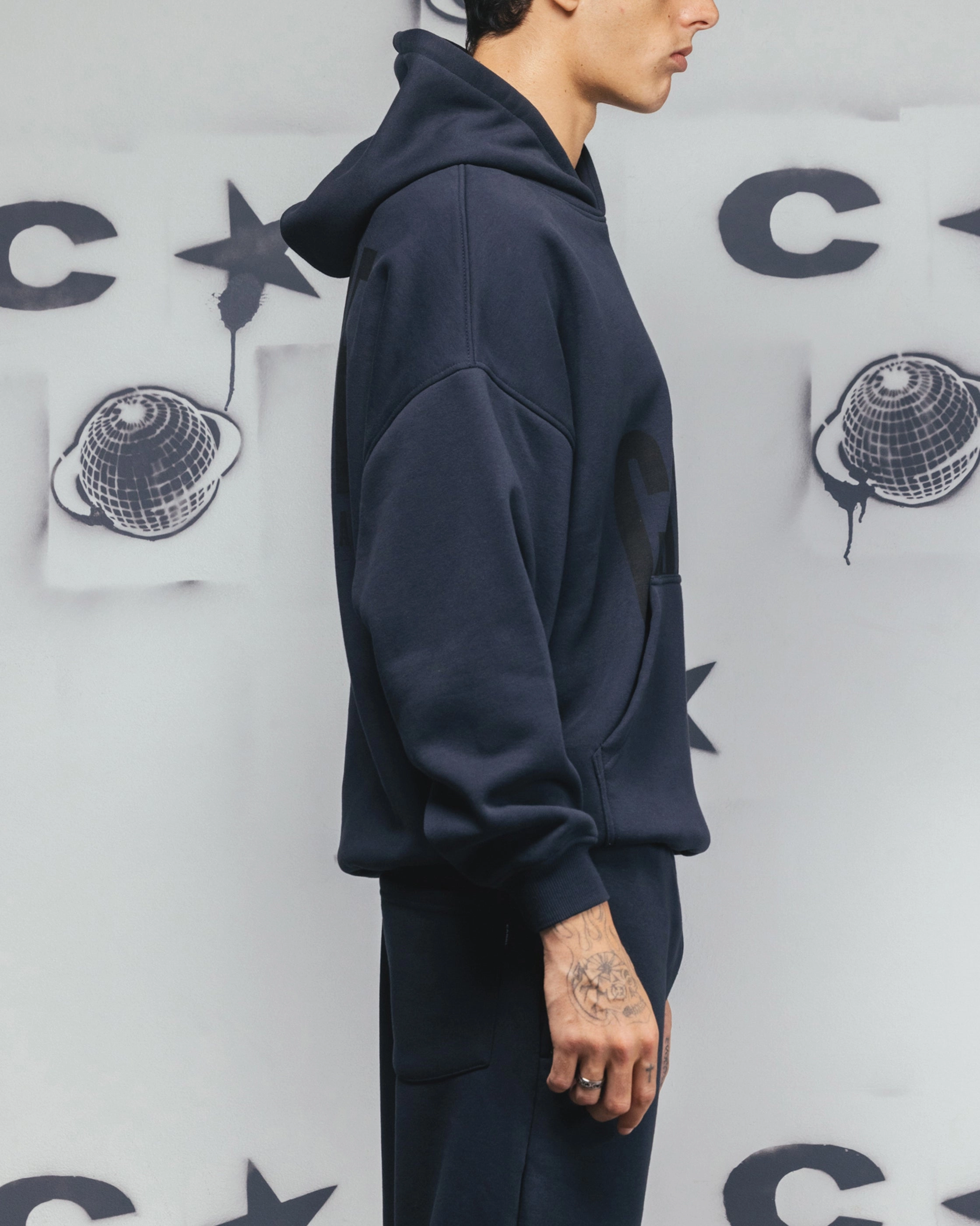 Carre Premium Essentials Hoodie Steel/Black Mouse like Wrinkle Free Fabric