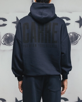 Retro Style Carre Premium Essentials Hoodie Steel/Black