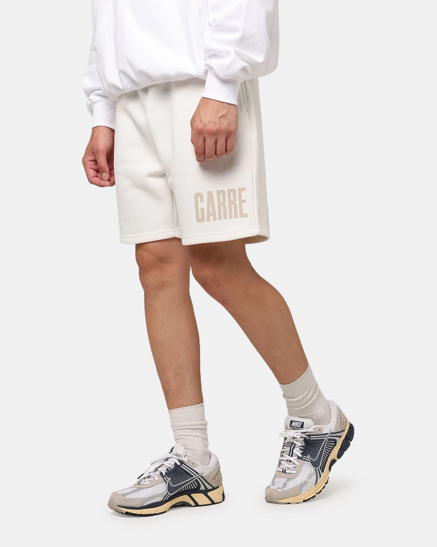Carre Premium Essentials Sweat Shorts Cream Quick Access Cargo Pockets