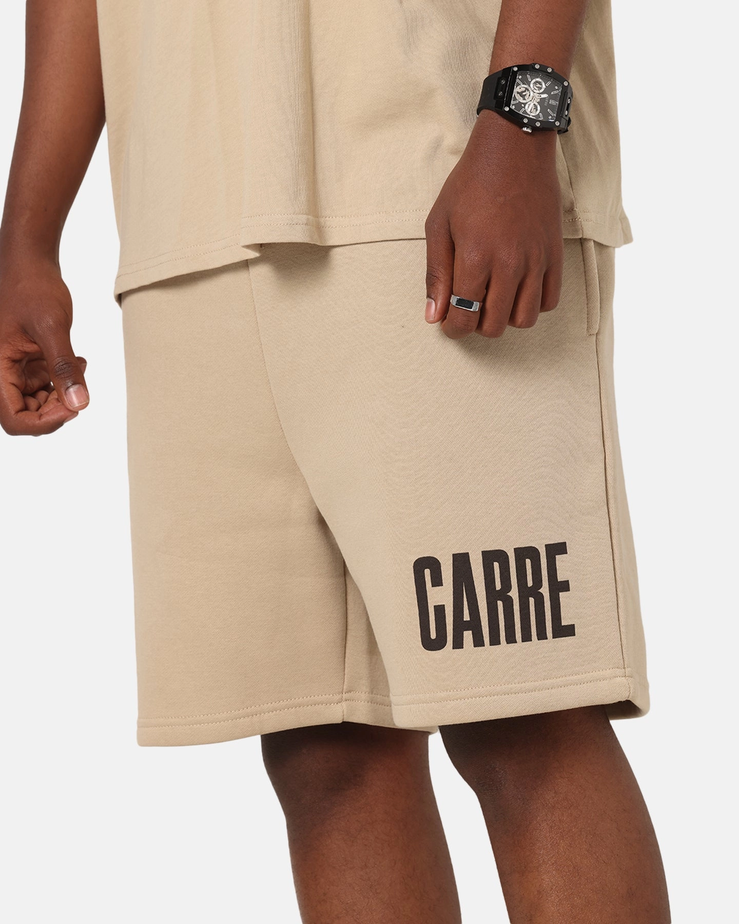 Carre Premium Essentials Sweat Shorts Light Brown Lounge Wear Beach-Ready Look