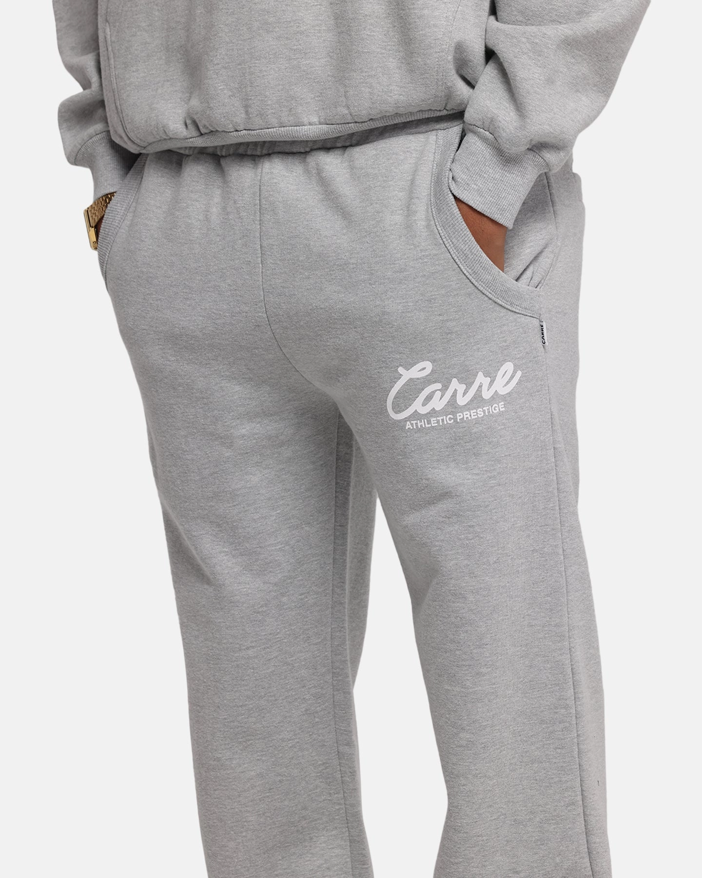 Carre Prestige Script Sweatpants Grey Marle Heat Dissipating Practical Comfort