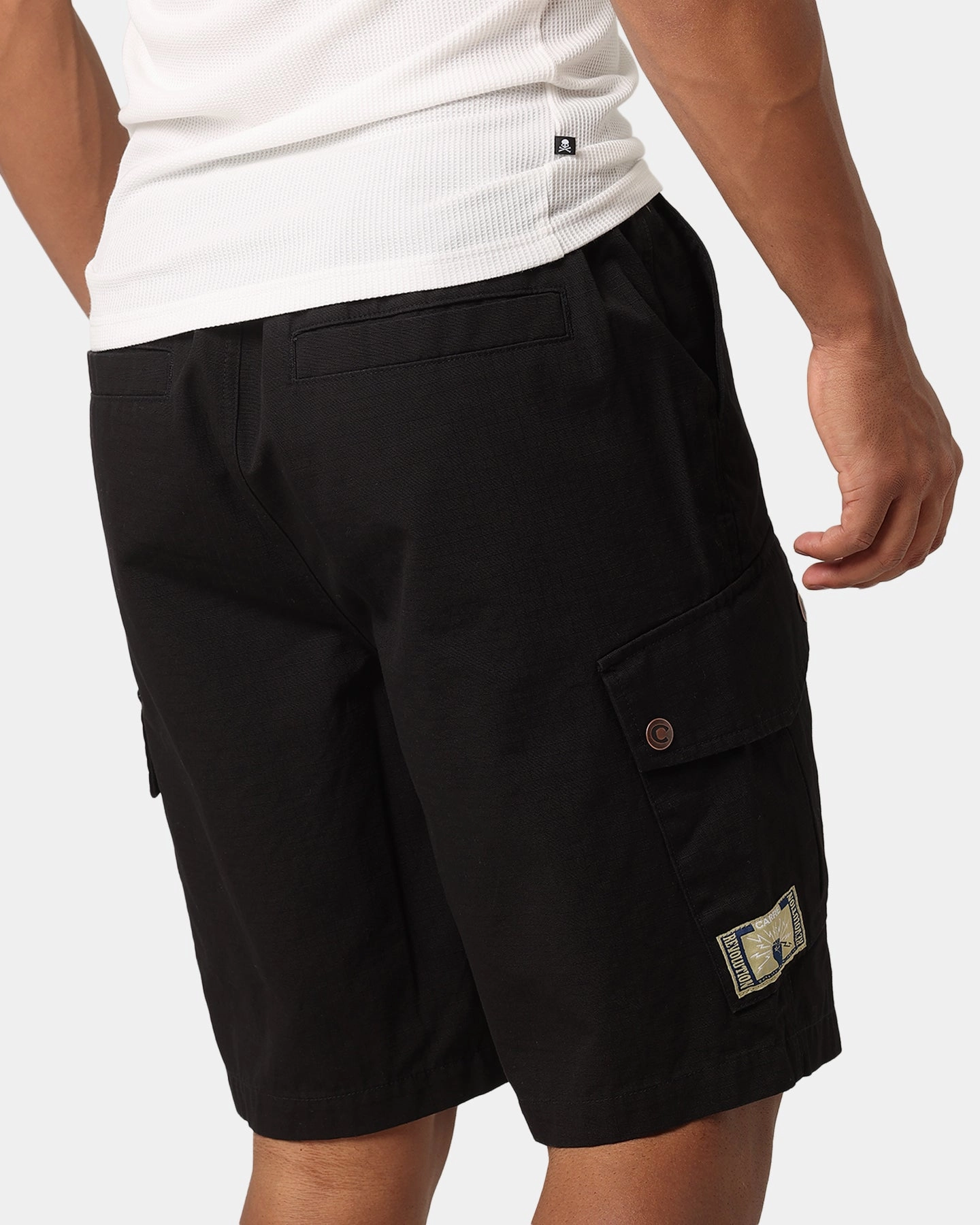 Fun Patterns High-End Quality Carre Quality Cargo Shorts Black