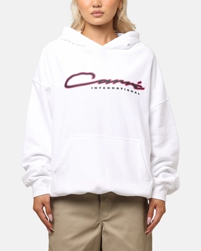 Carre Race Script Hoodie White Y2K Style