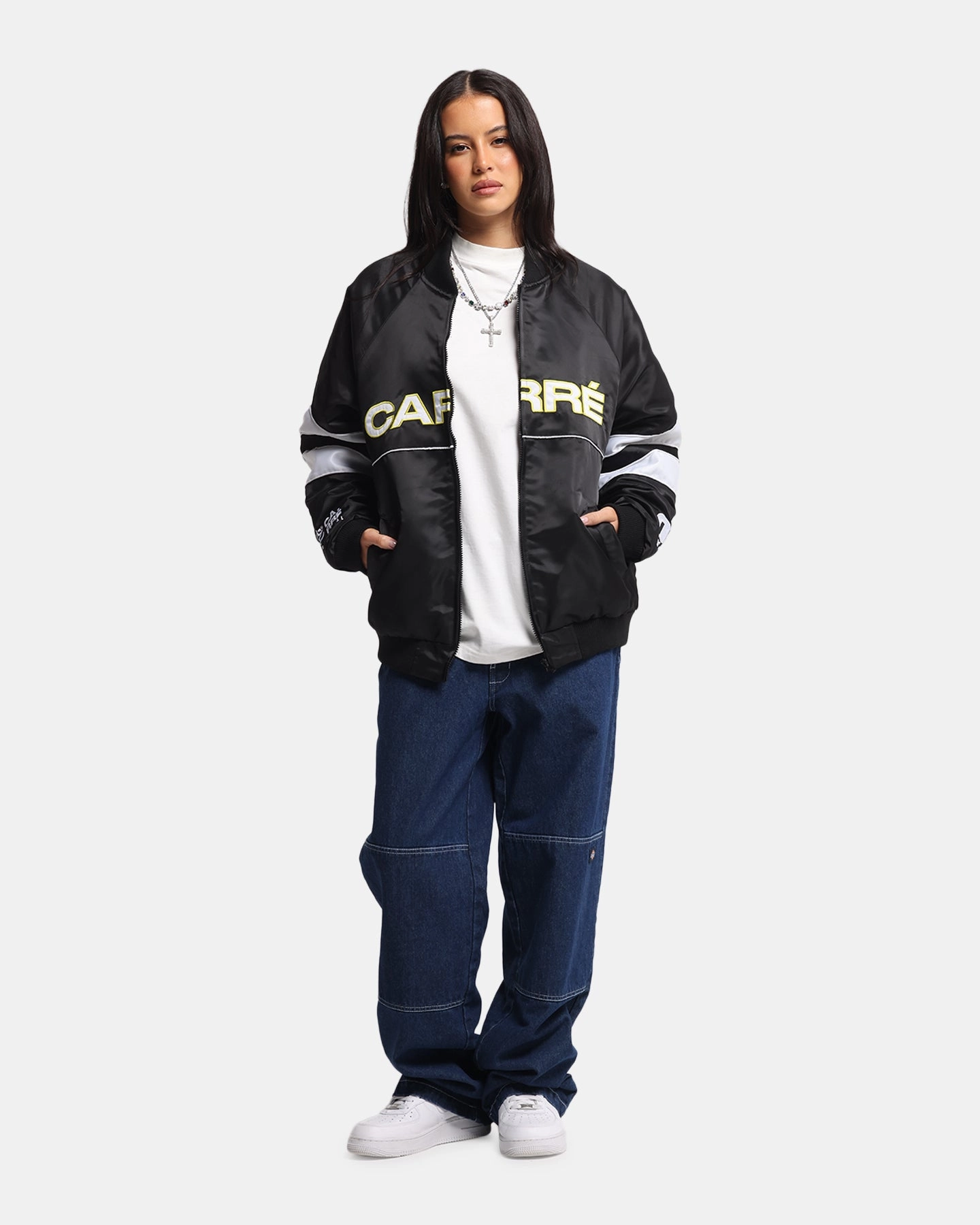 Classic Jacket Fit Performance Optimized Fit Carre Rally Panelled Bomber Jacket Black