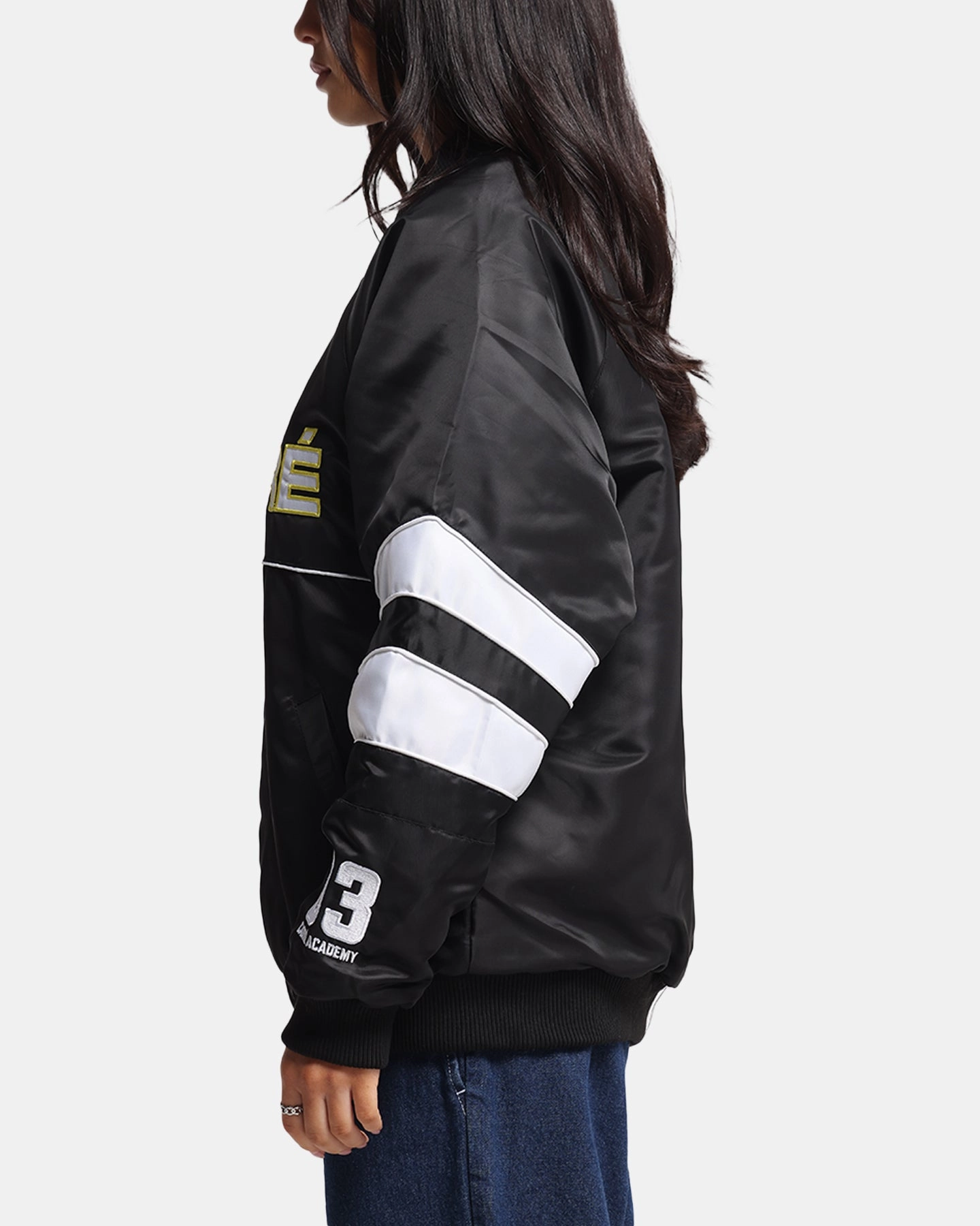 Example Moisture Wicking Liner Carre Rally Panelled Bomber Jacket Black