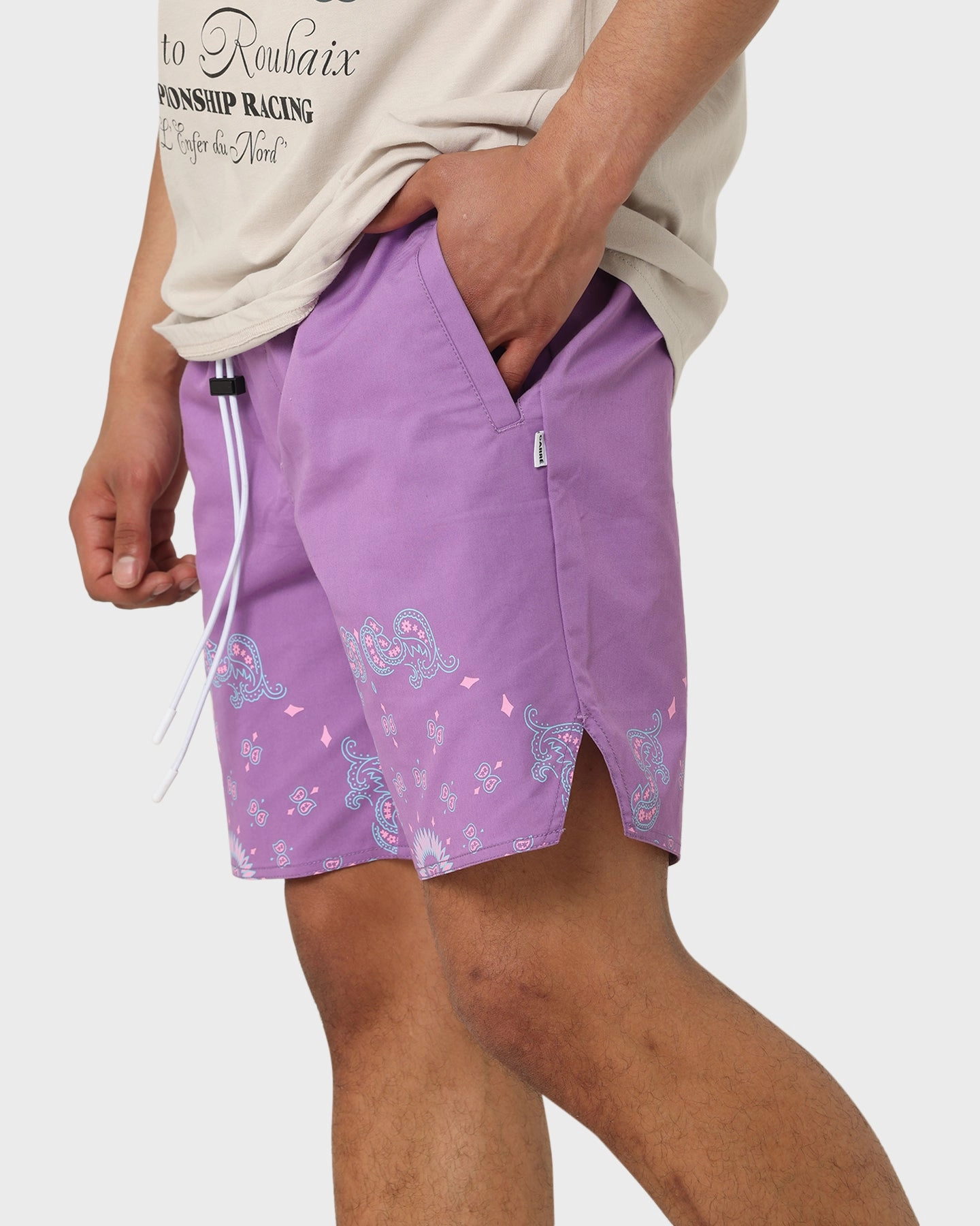 Cool Fit elastic waistband Carre Raphael LP Shorts Purple