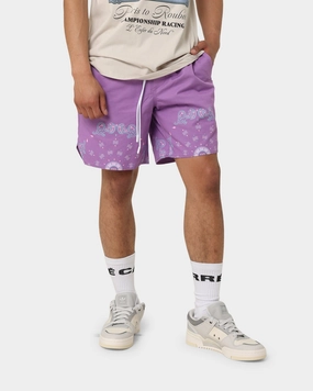 Striped Pattern Carre Raphael LP Shorts Purple