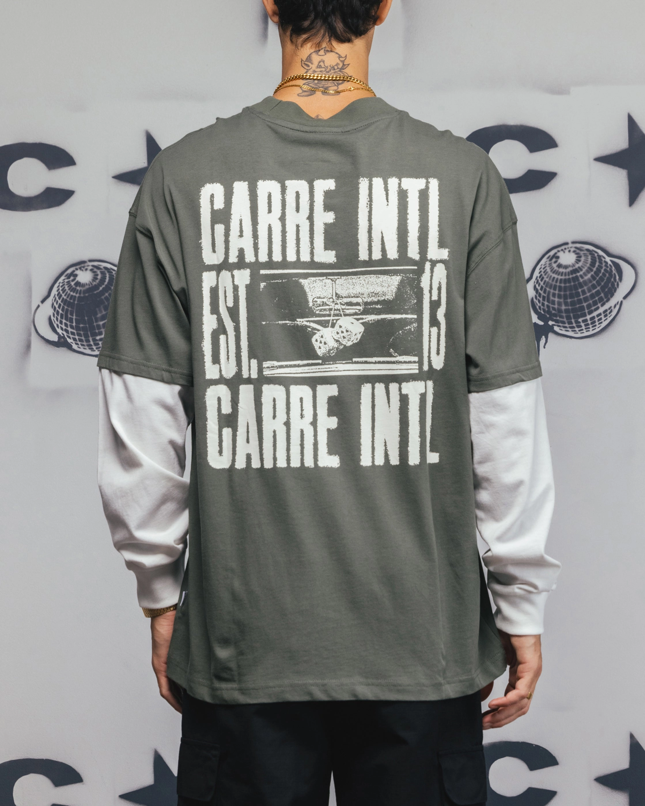 Carre Rear Vision Long Sleeve T-Shirt Green/White MoistureWicking Active Wearable