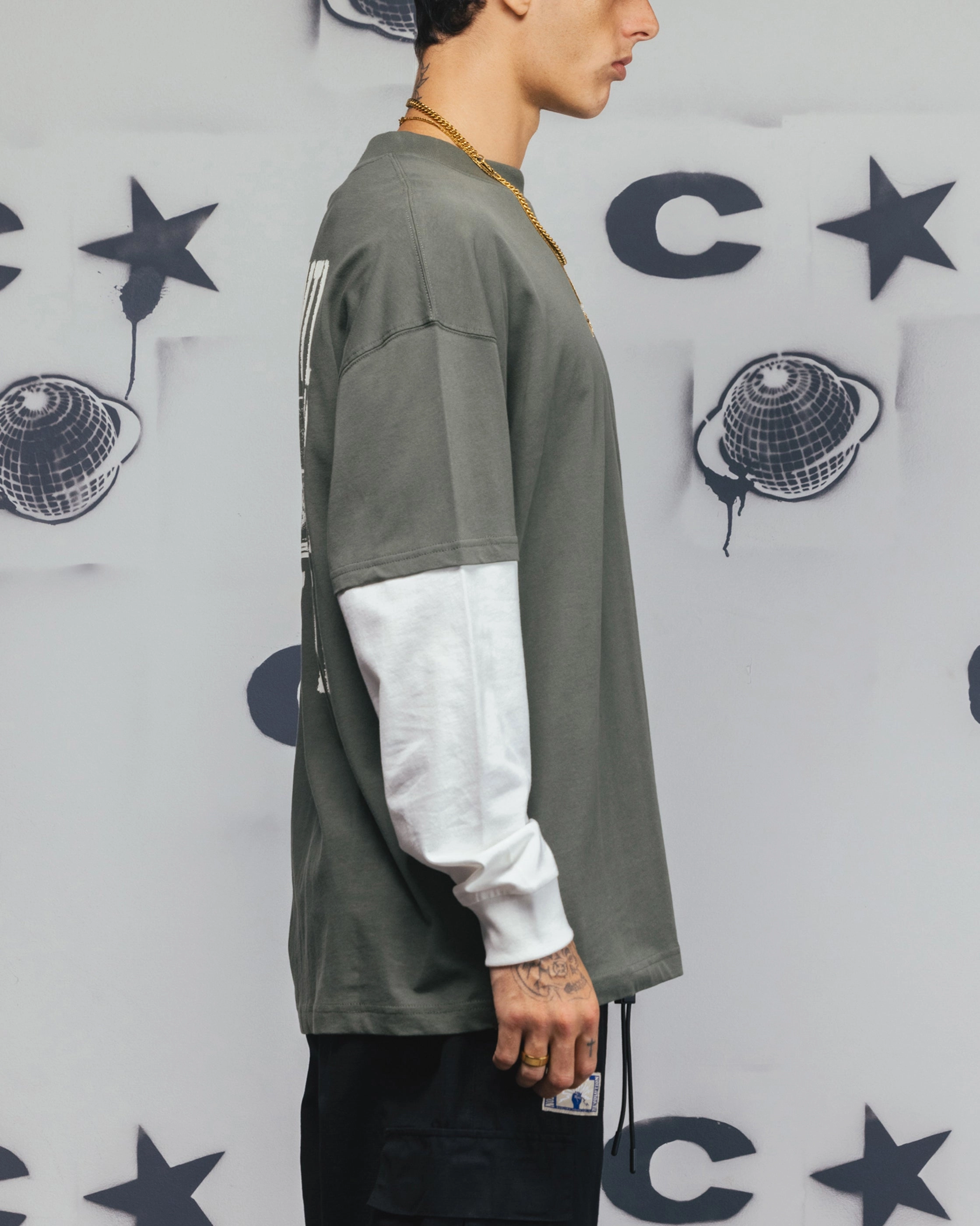 Carre Rear Vision Long Sleeve T-Shirt Green/White MoistureWicking Anti Pilling Surface