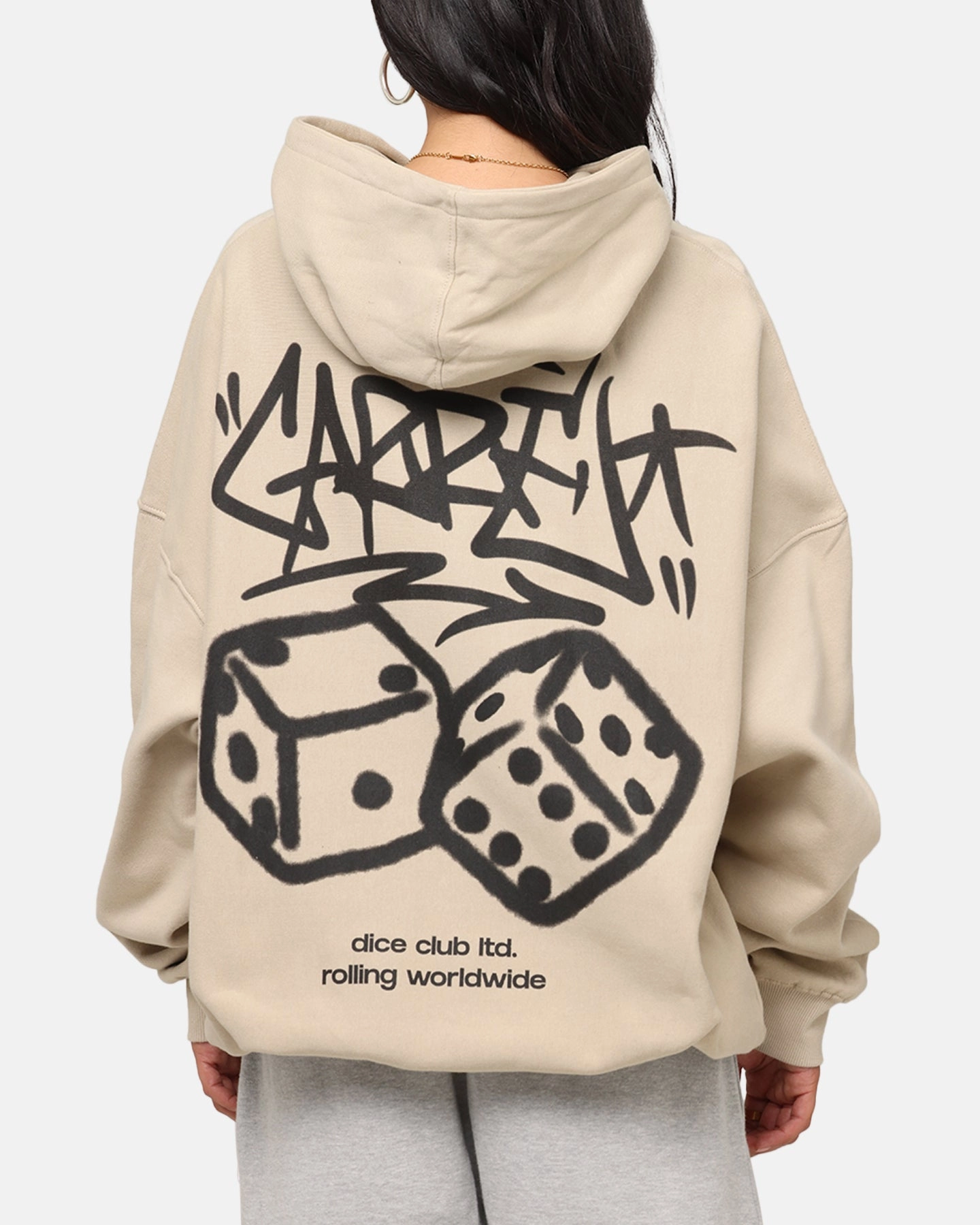 Warm and Cozy Carre Rolling Worldwide Hoodie Stone