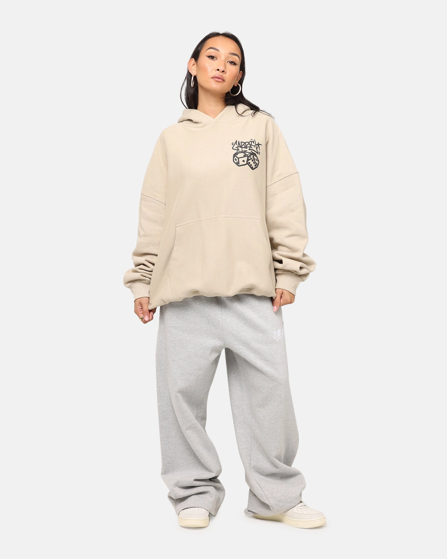 Carre Rolling Worldwide Hoodie Stone Faux Fur