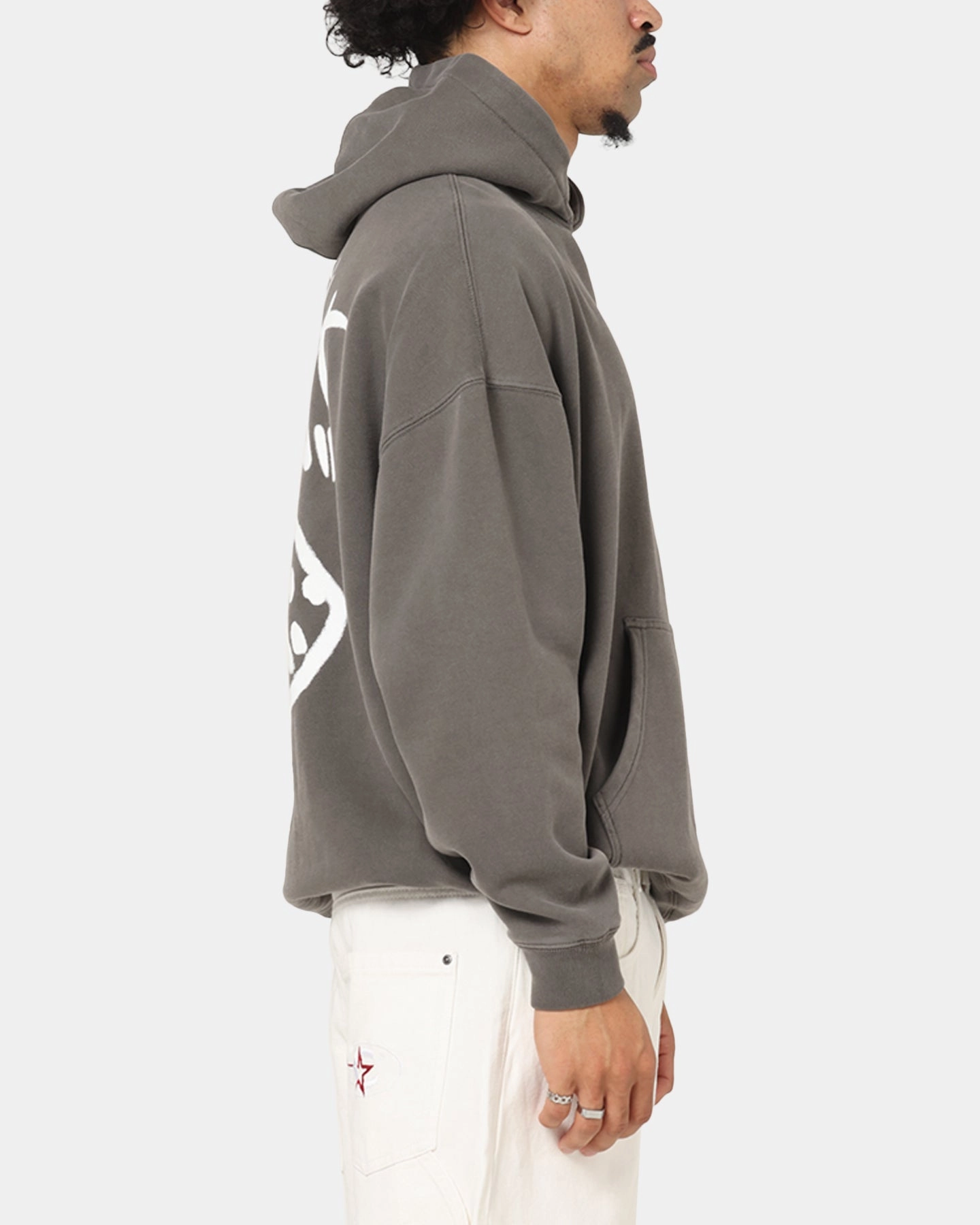 Relaxed Outfit Carre Rolling Worldwide Hoodie Washed Charcoal