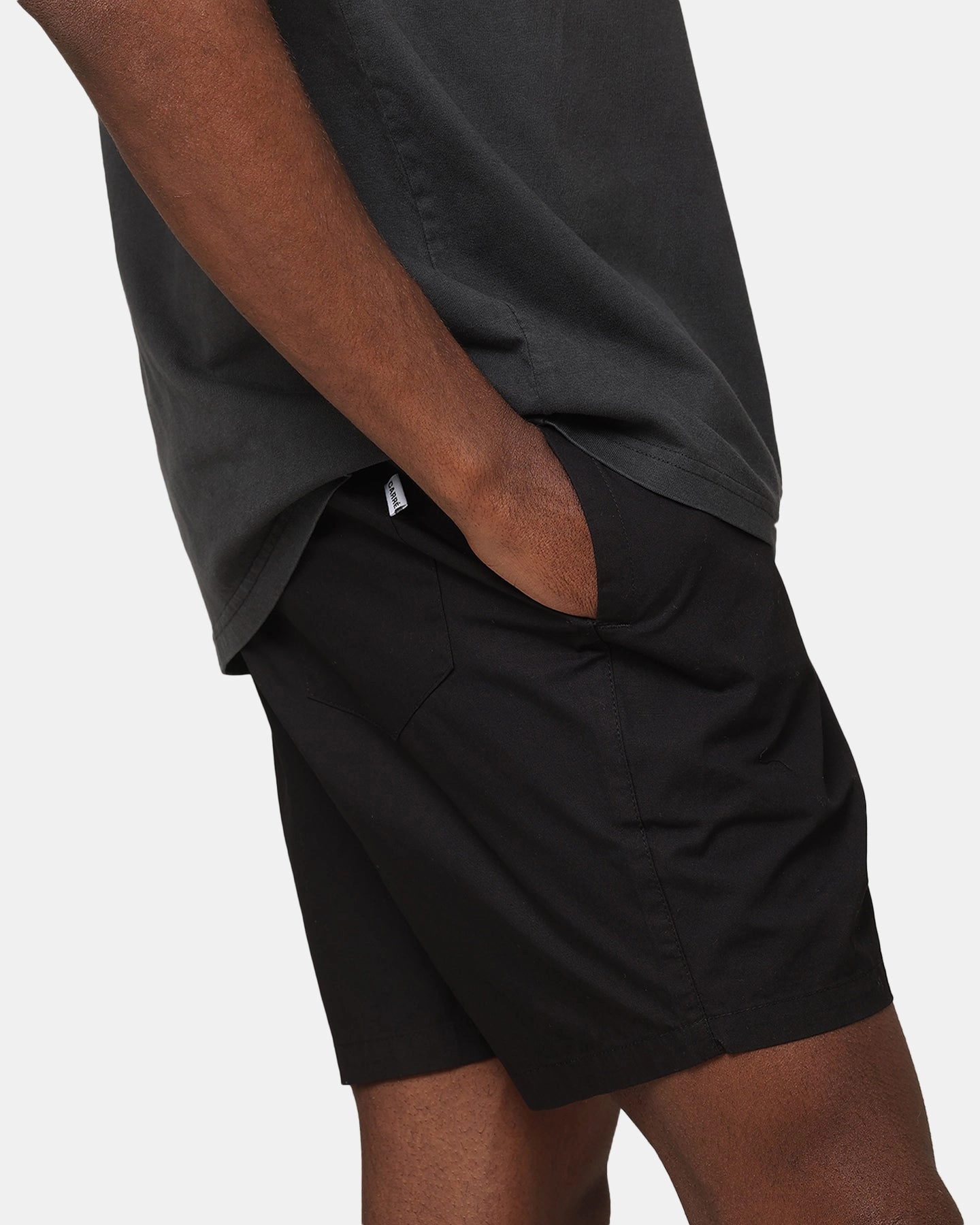 Carre Rose Beach Shorts Black plain shorts Clean Lines