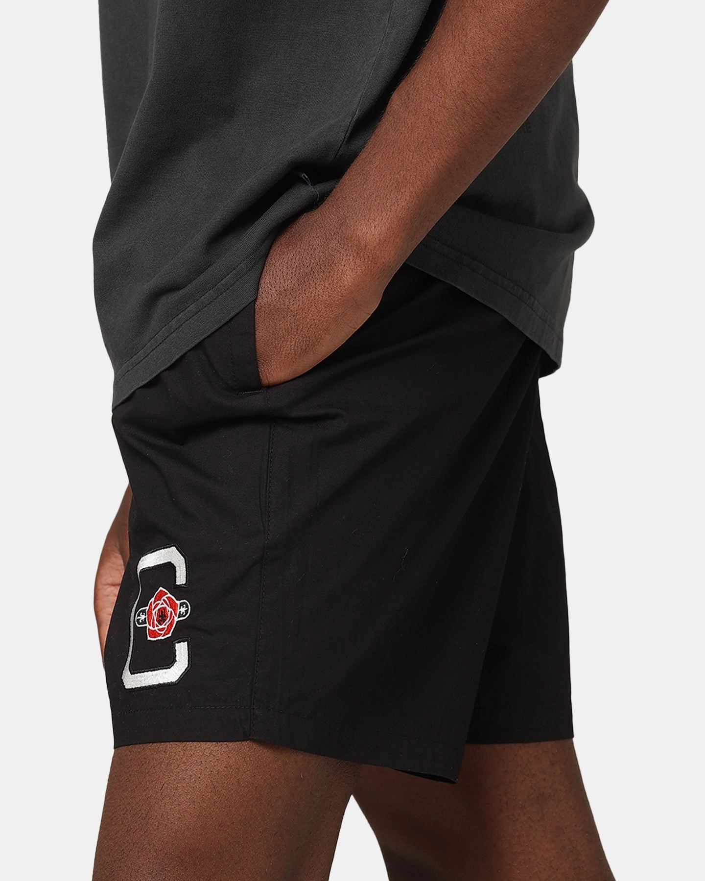 sophisticated appearance Sporty Edge Carre Rose Beach Shorts Black