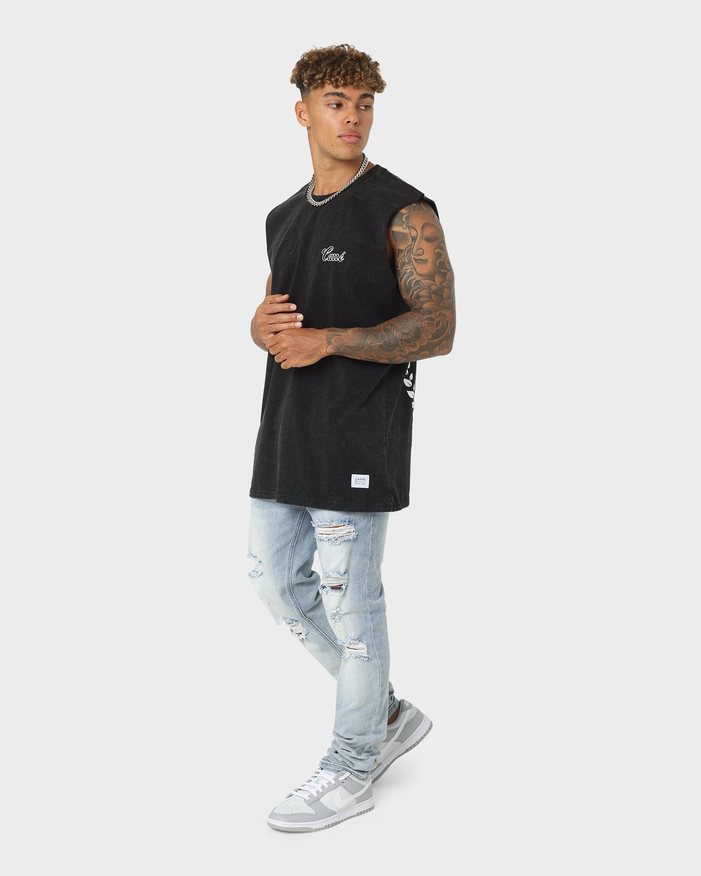 Carre Royal Muscle T-Shirt Washed Black Effortless Look