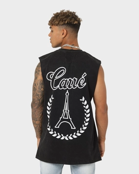 Carre Royal Muscle T-Shirt Washed Black Classic Layer Flexible Neckline