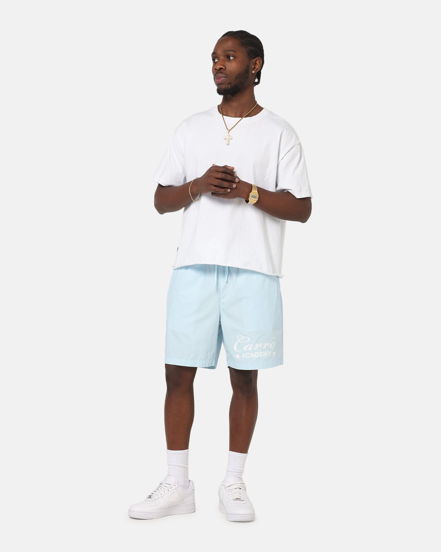 Carre Star Academy Beach Shorts Baby Blue mesh ventilation