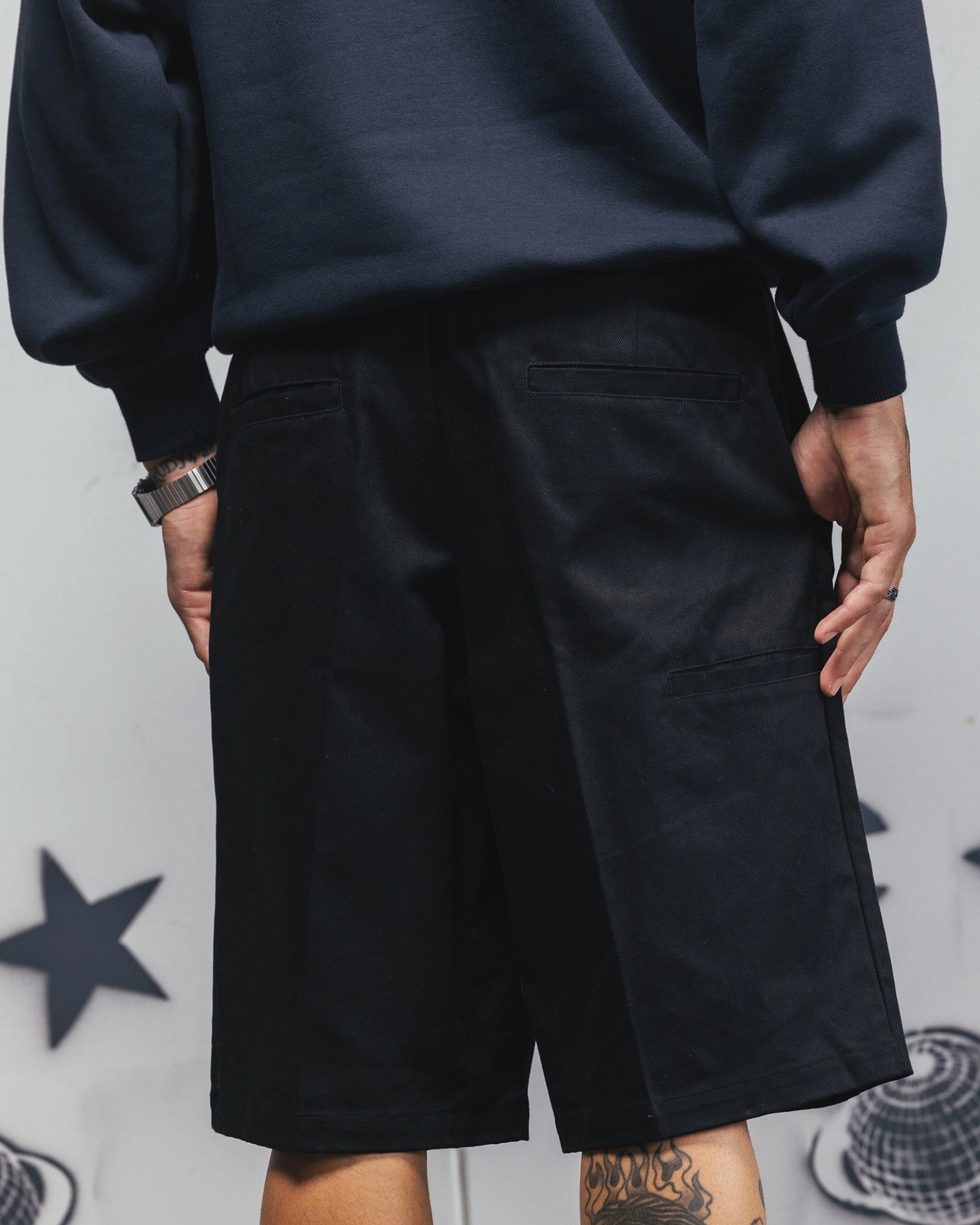 Plus Size Carre Studio Baggy Shorts Black