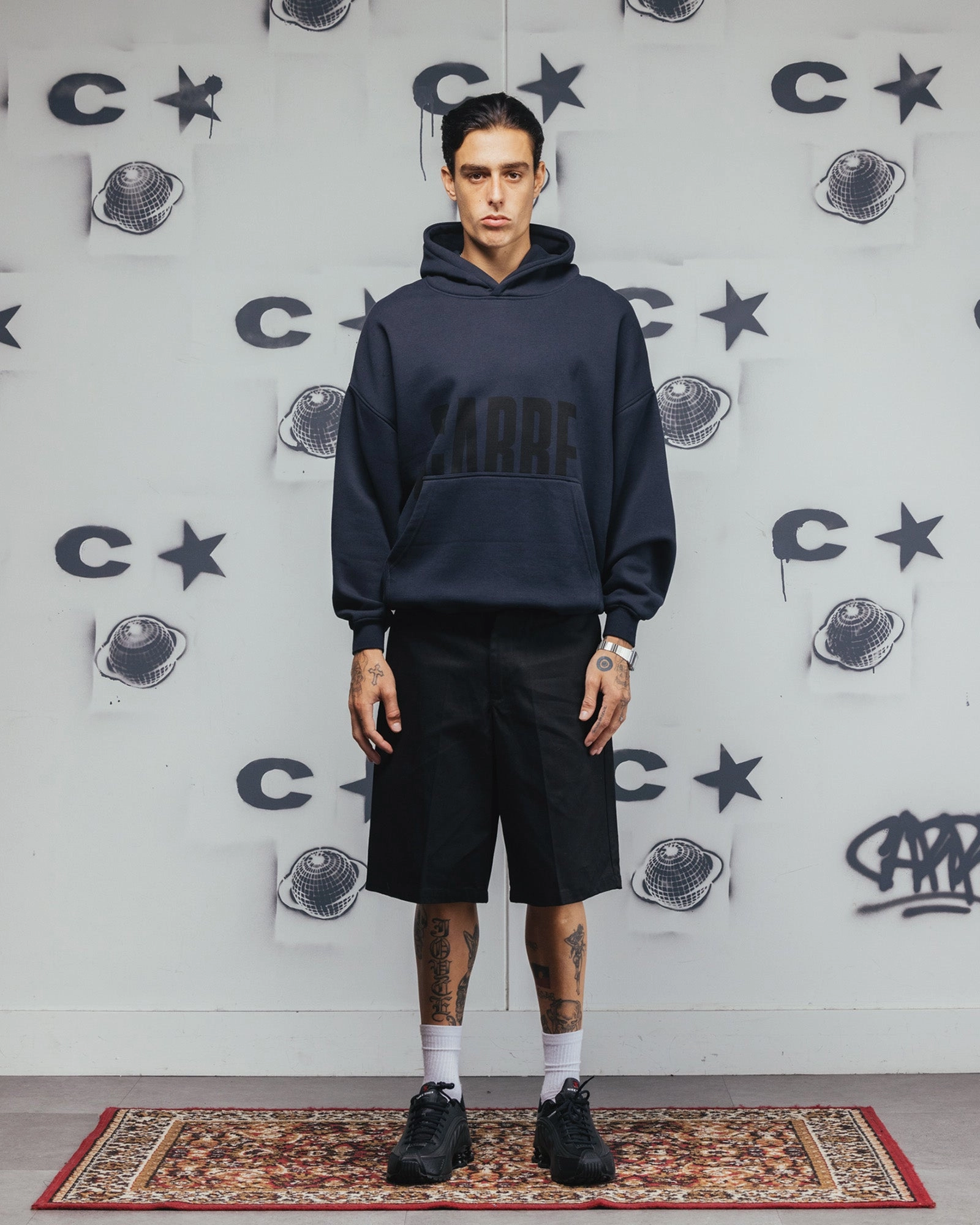 Carre Studio Baggy Shorts Black holiday apparel Functional Fit