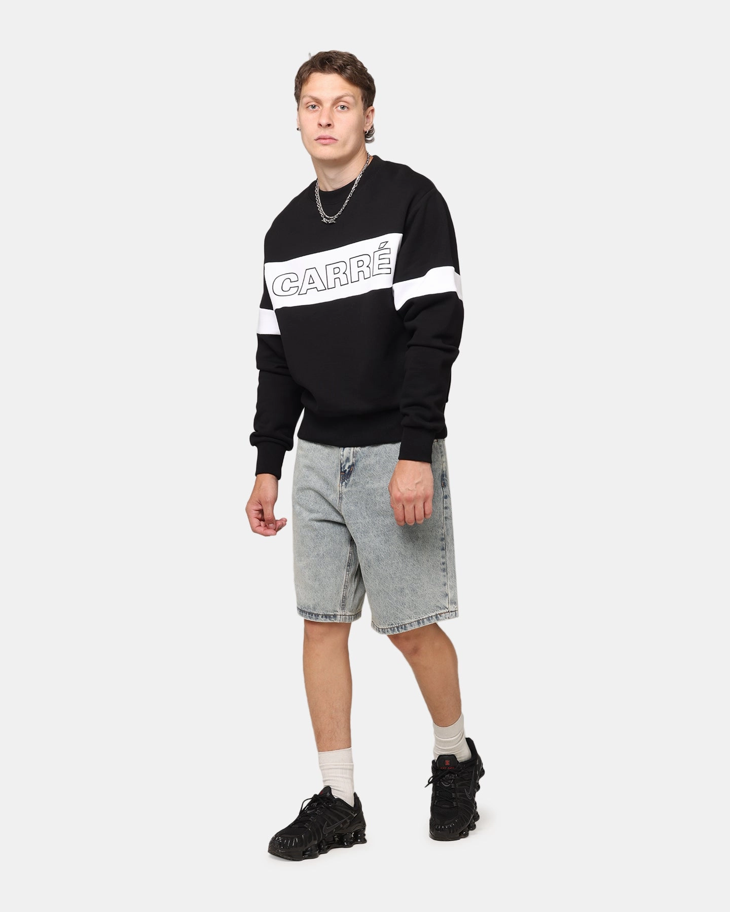 Temperature Regulating Blend Carre Subway Jorts Dirty Blue