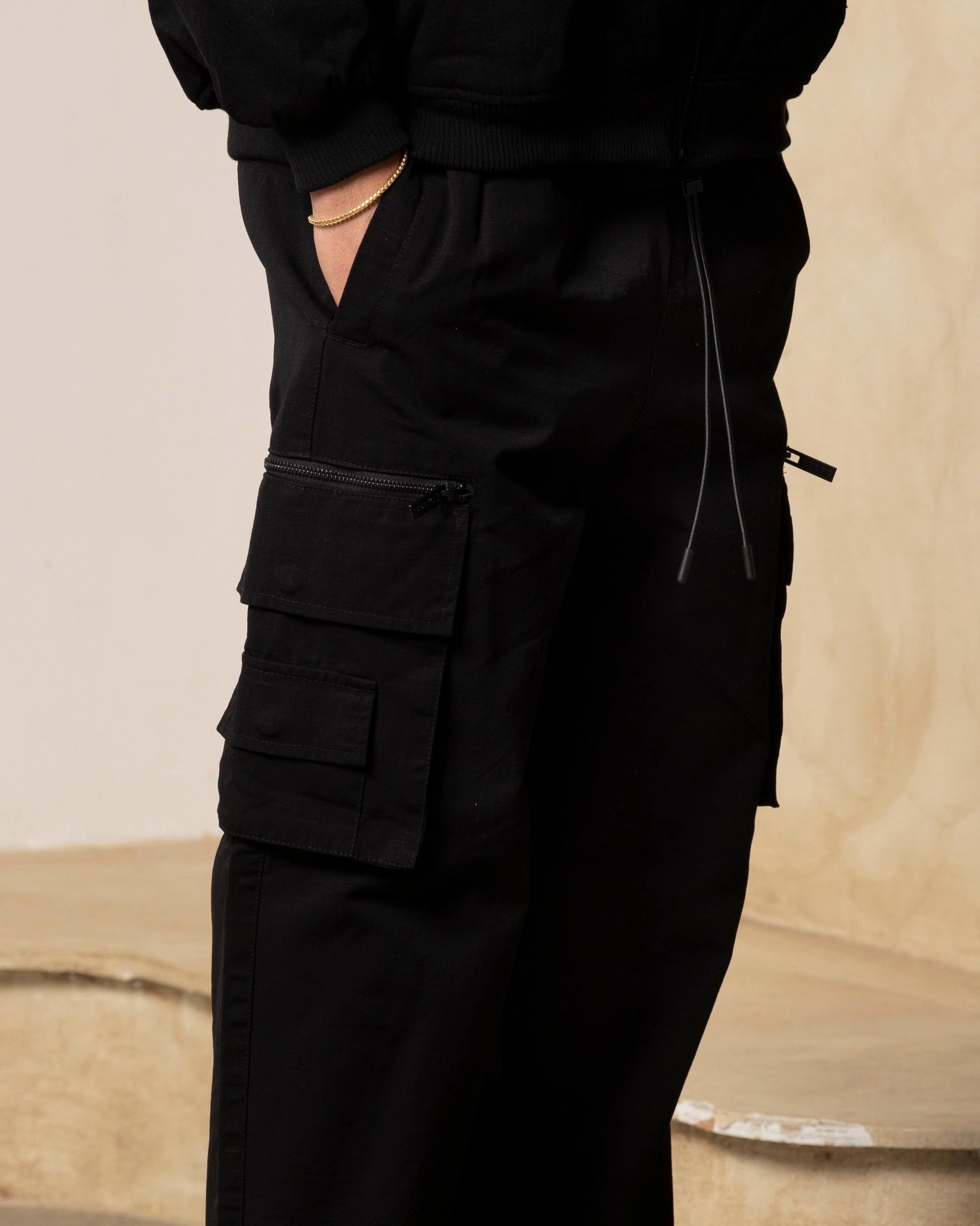 Carre Tactic Cargo Joggers Black Sporty Touch Relaxed fit wear