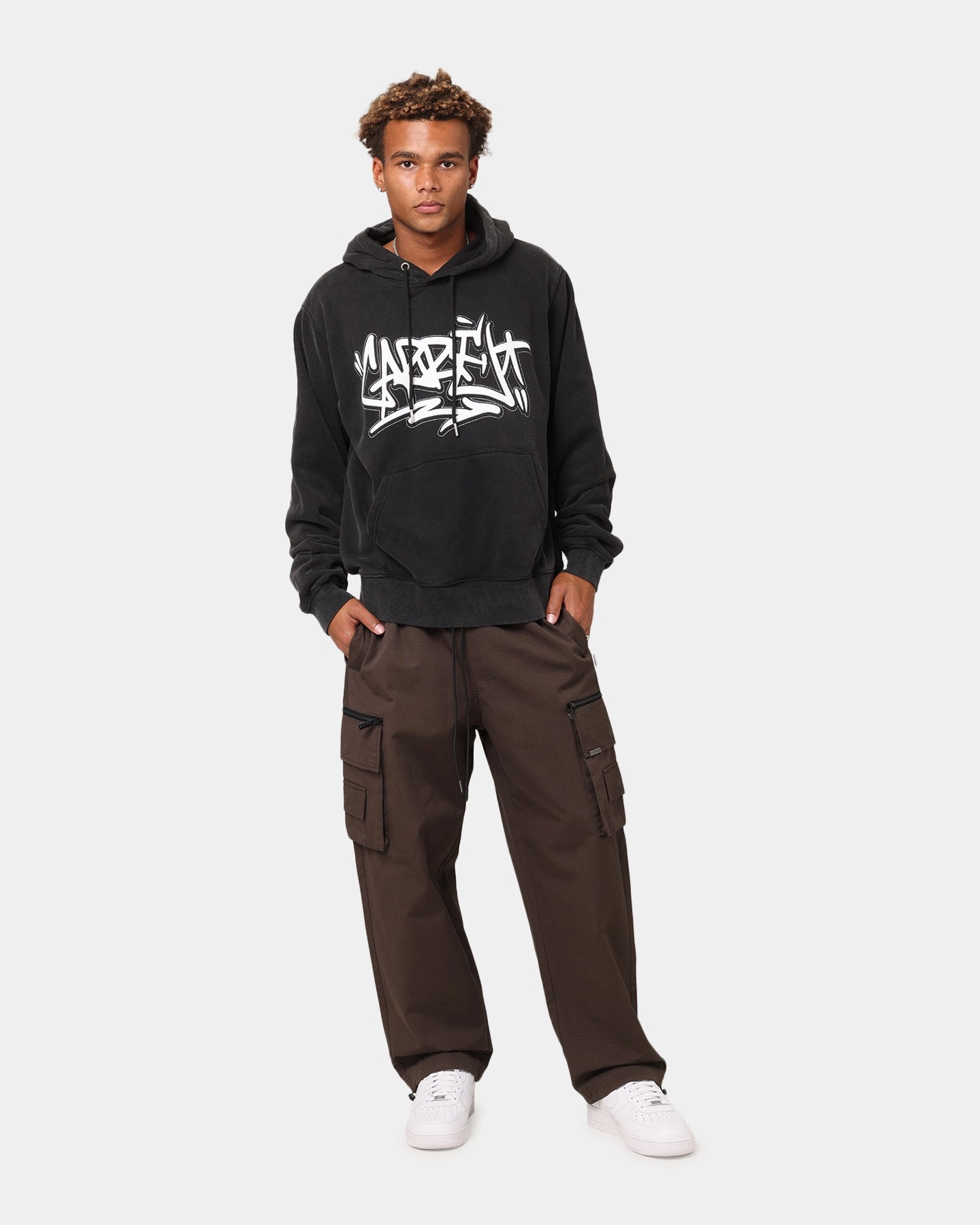 Leopard like Carre Tagged Hoodie Vintage Black