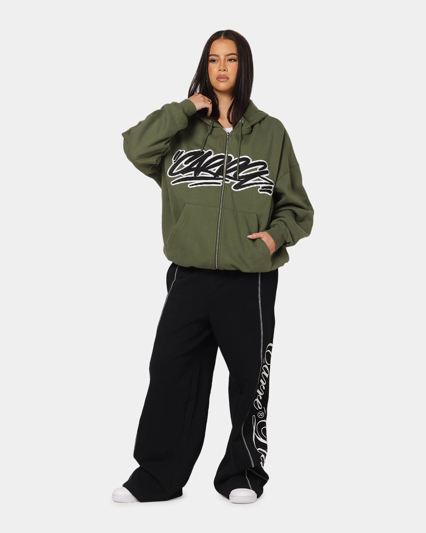 Carre Terrace Zip Hoodie Olive restaurant dining City Scene