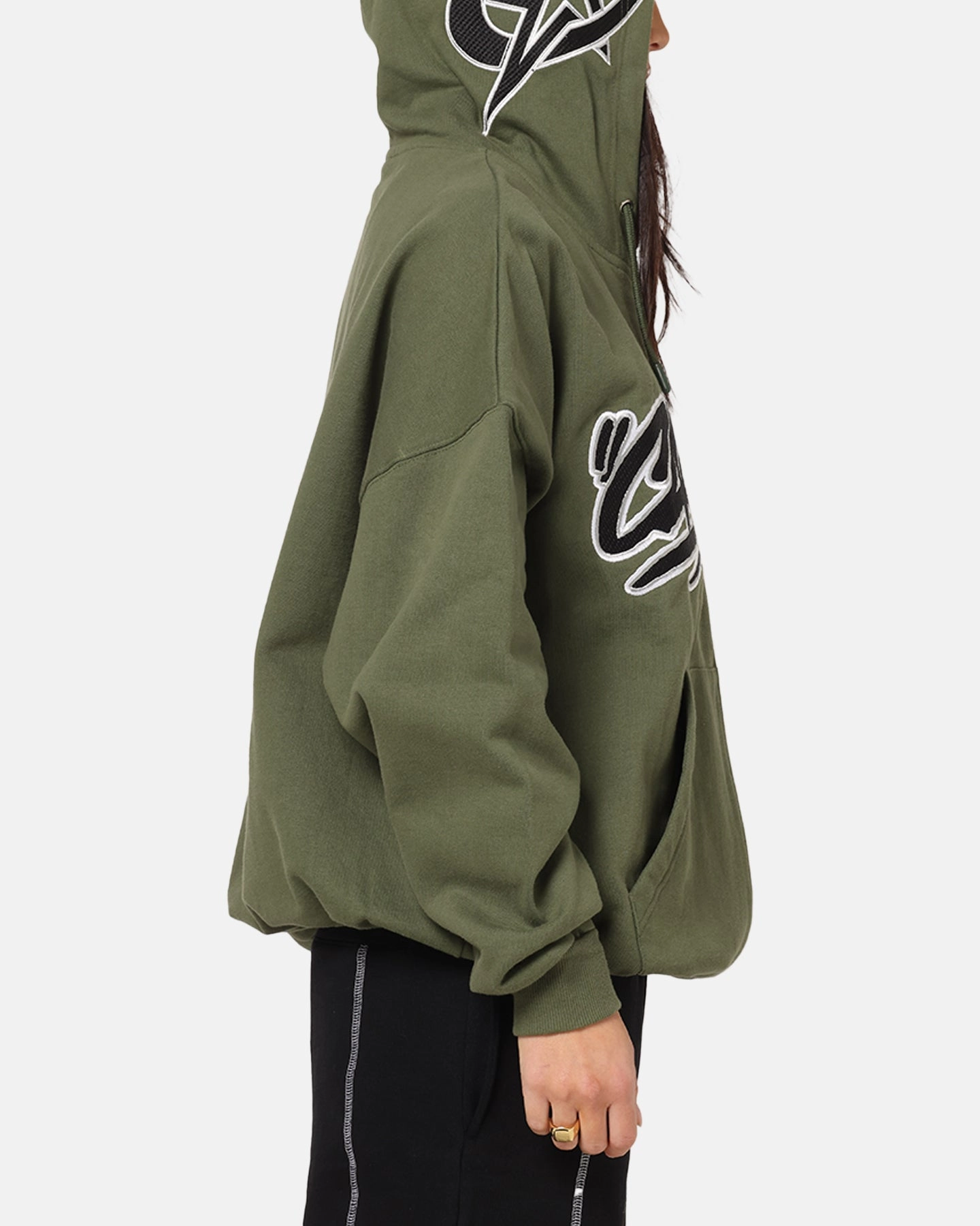 Urban Day Diwali wear Carre Terrace Zip Hoodie Olive