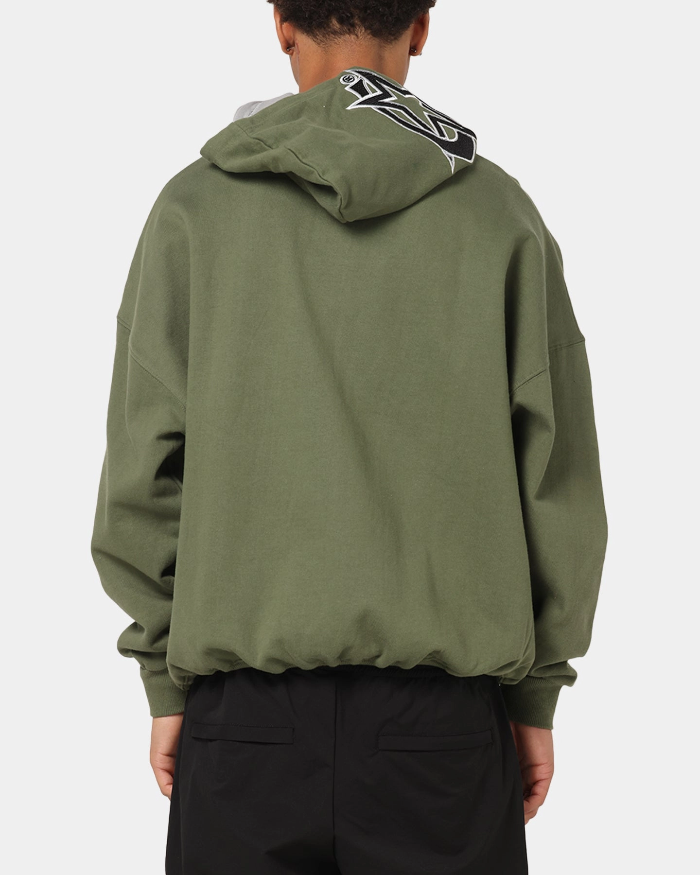 Carre Terrace Zip Hoodie Olive Two Way Zipper Midweight Material