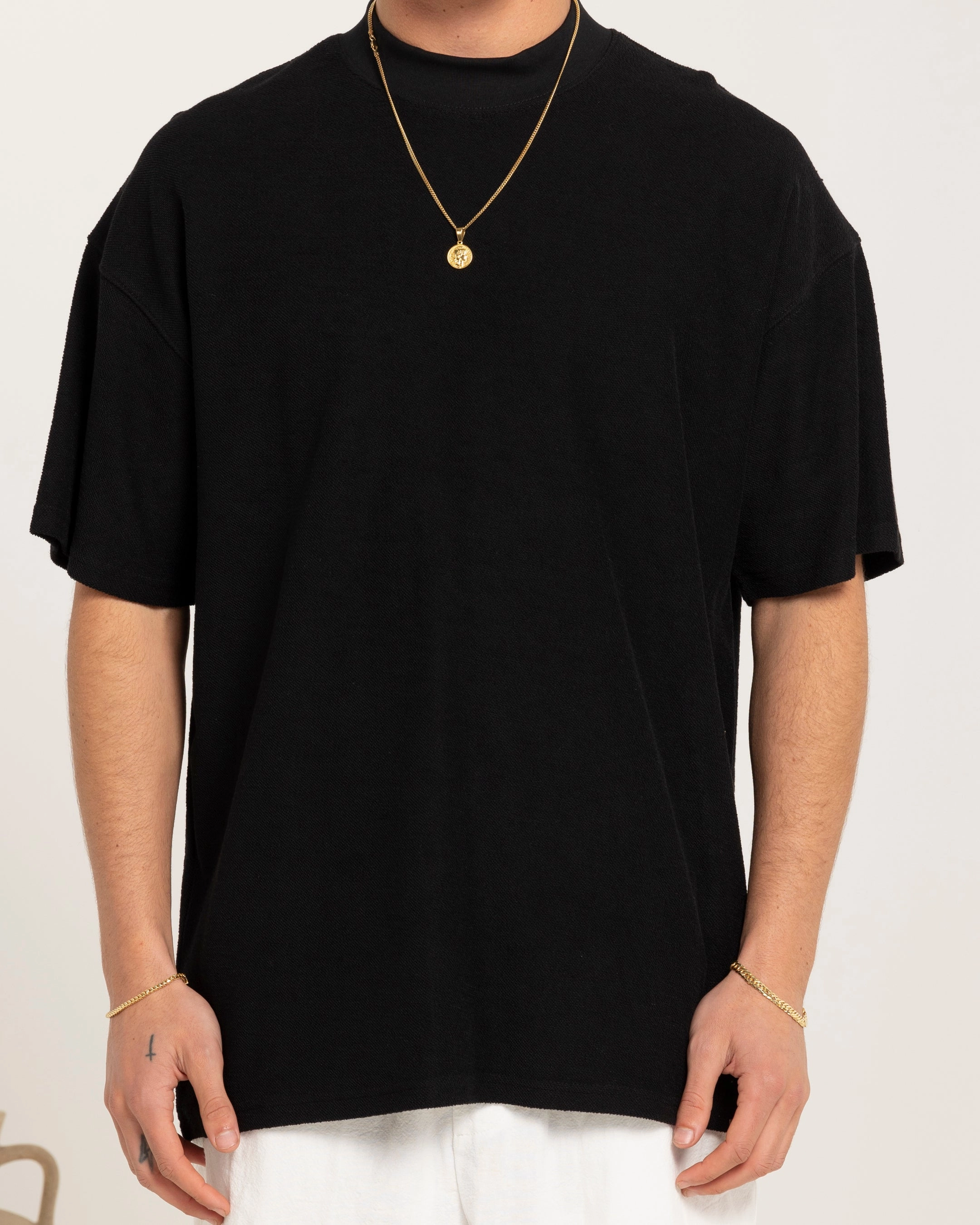 Carre Terry Oversized T-Shirt Black Comfortable and stylish