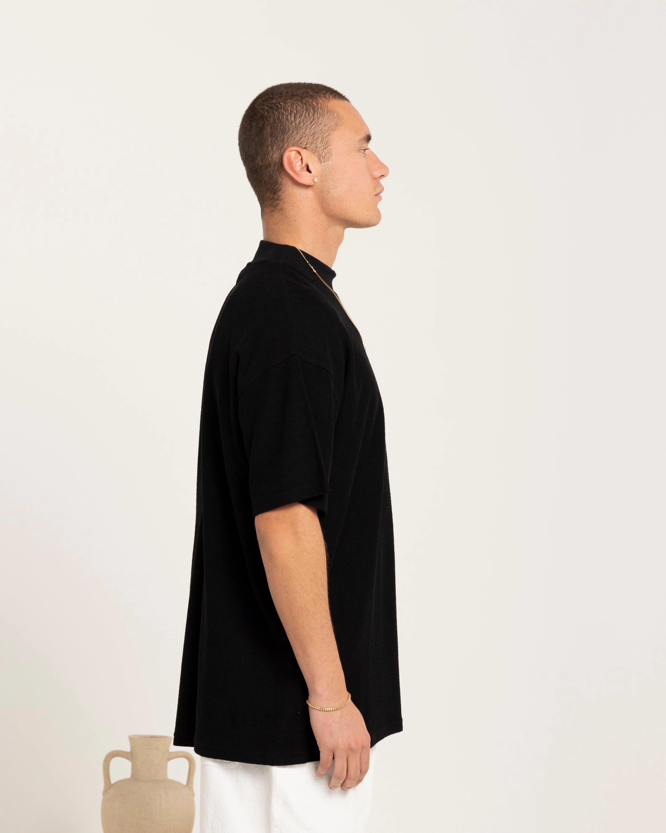 Abstract mystery Carre Terry Oversized T-Shirt Black